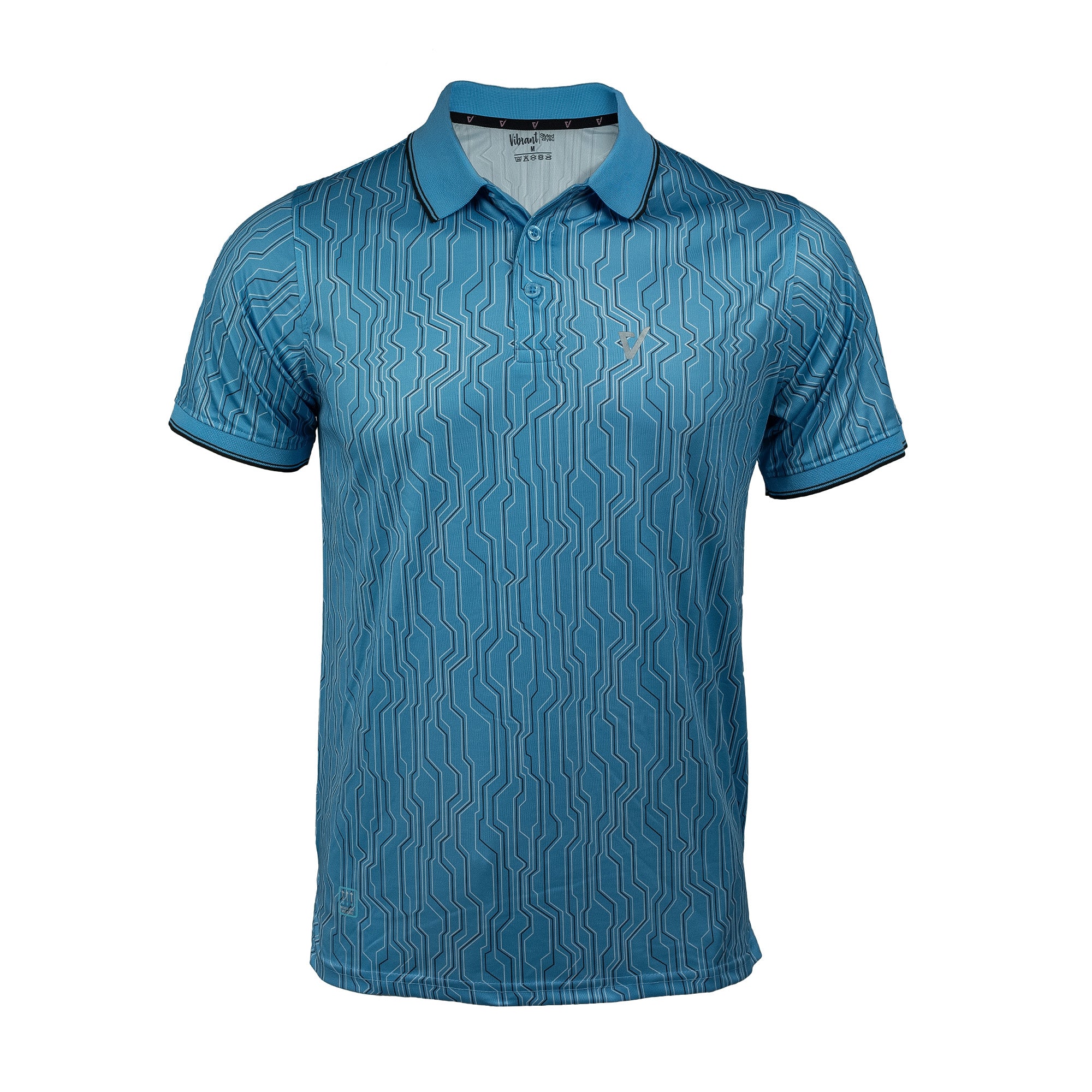 Vibrant Men's Blue Sublimation Printed Golf Polo Shirt – Max Cool Dry-Fit Sportswear for Ultimate Comfort