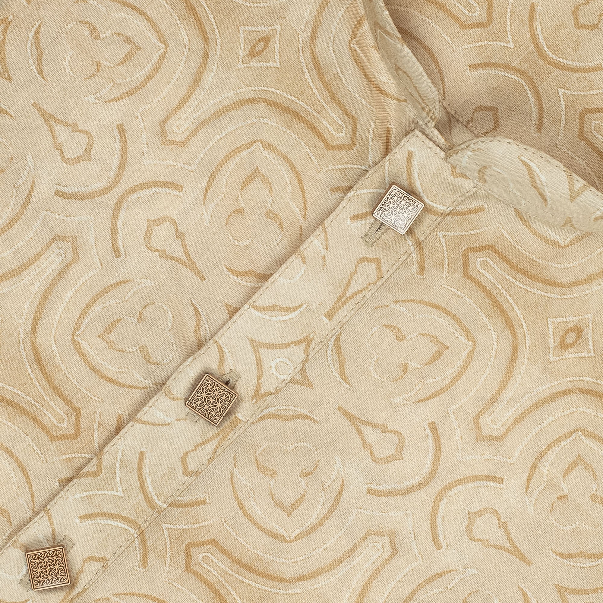 Vibrant Men's Light Beige Cotton Panjabi