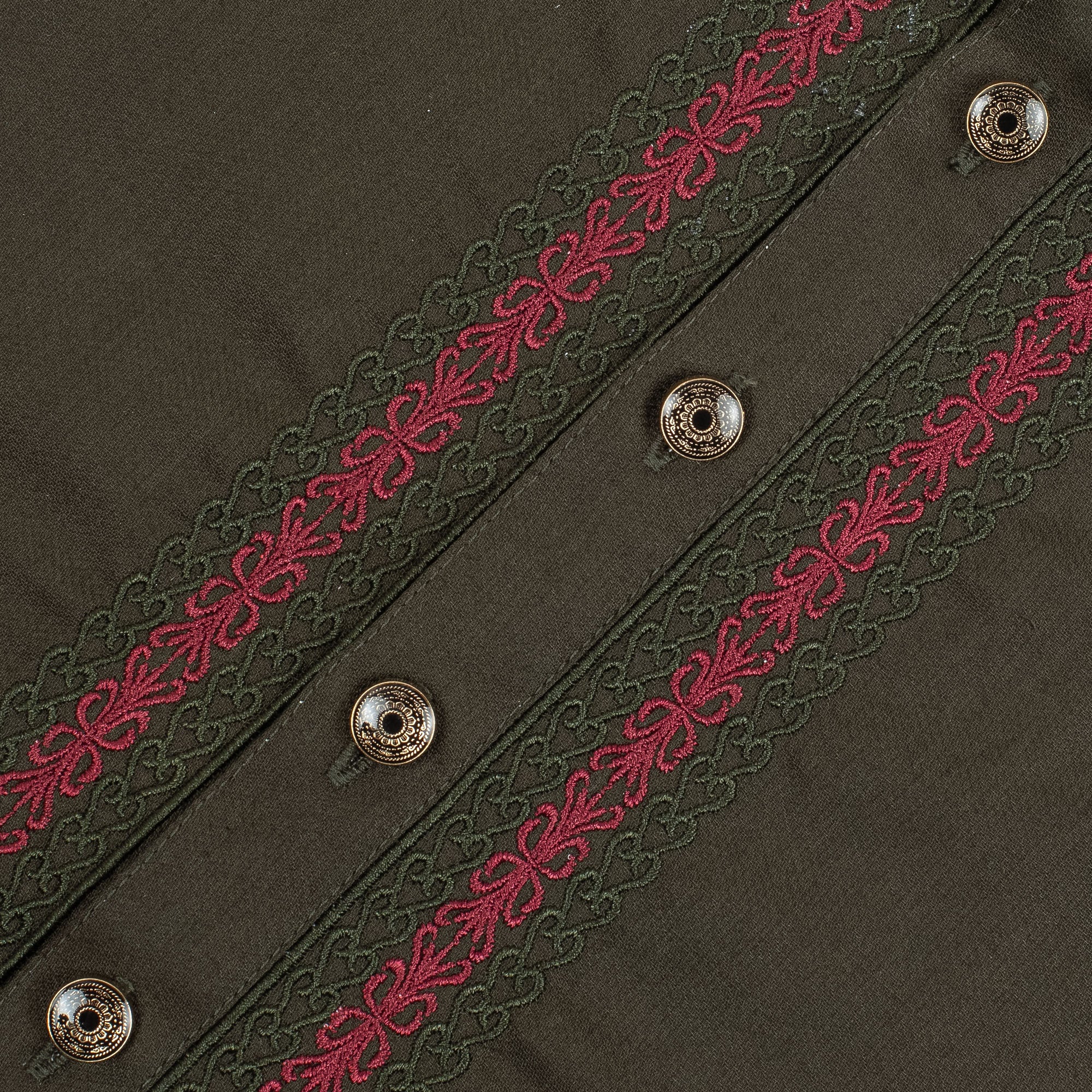 Vibrant Men's Olive Green Cotton Panjabi with Elegant Embroidery – Stylish & Comfortable Festive Wear