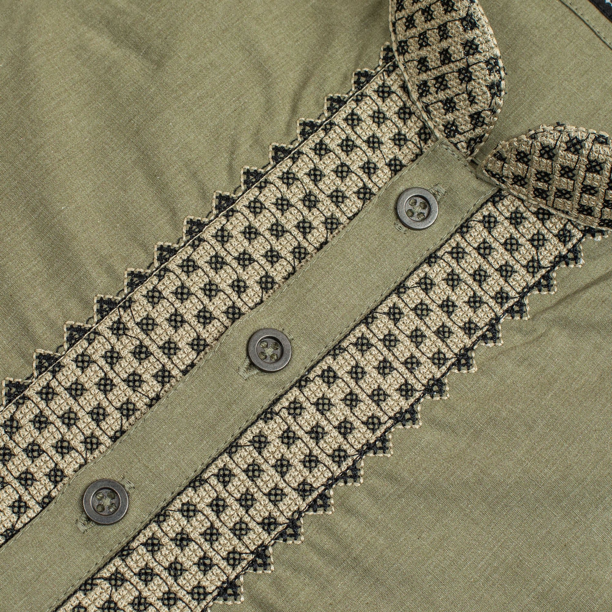 Vibrant Men's Olive Green Cotton Panjabi – Elegant Embroidered Traditional Wear for Festivals & Special Occasions