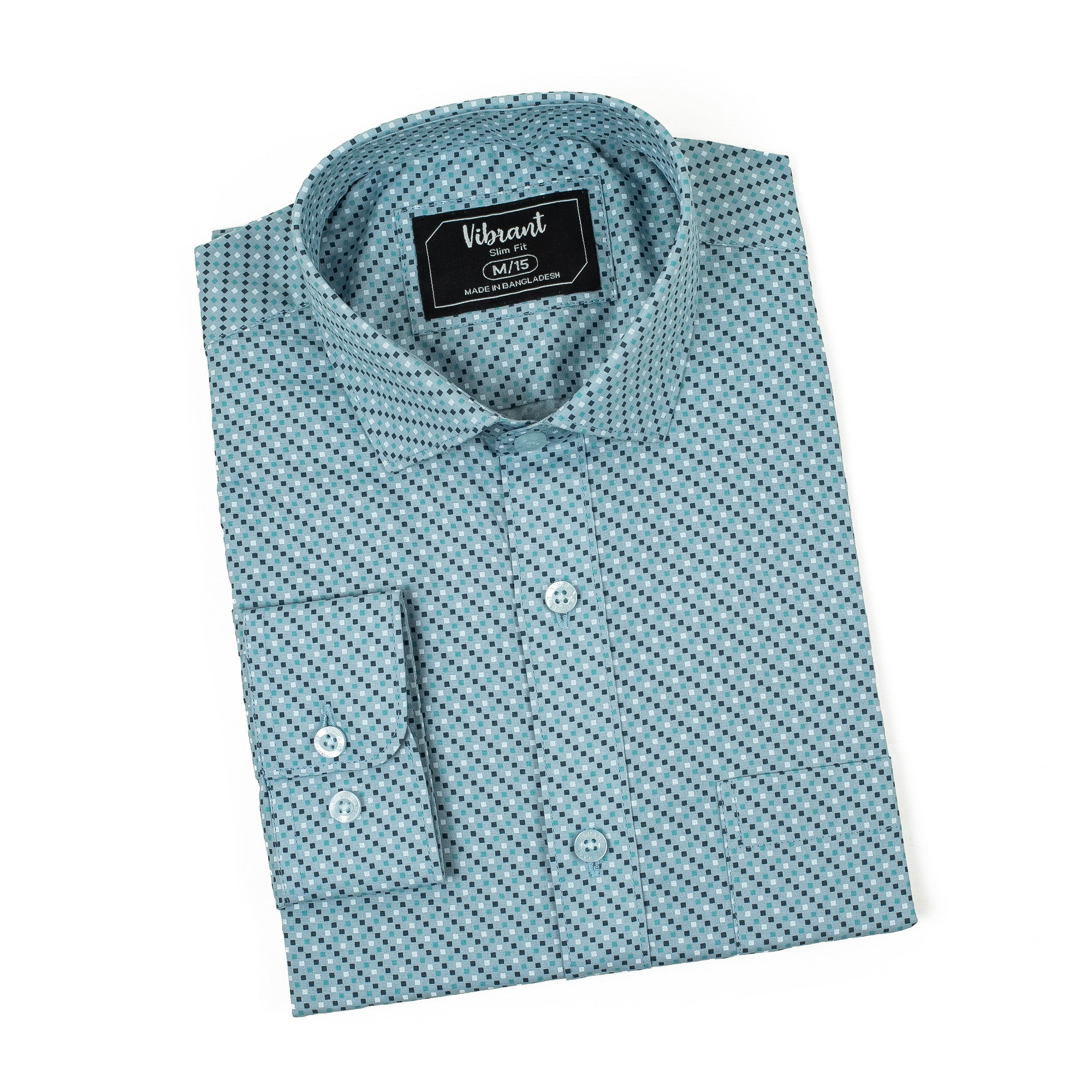 Men's Full Sleeve Cotton Printed Shirt in Sky Blue | Vibrant® Slim Fit Formal Casual Wear