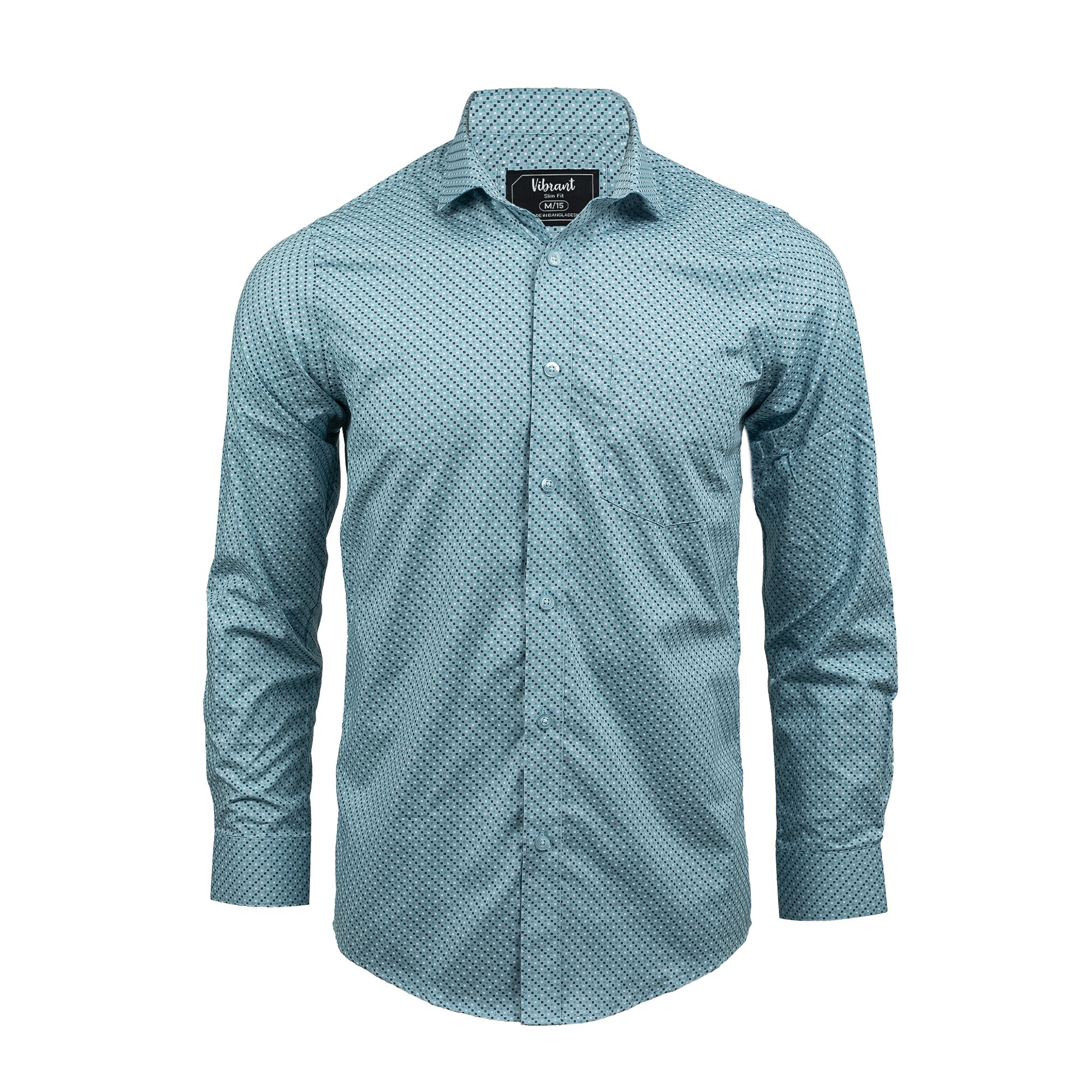 Men's Full Sleeve Cotton Printed Shirt in Sky Blue | Vibrant® Slim Fit Formal Casual Wear