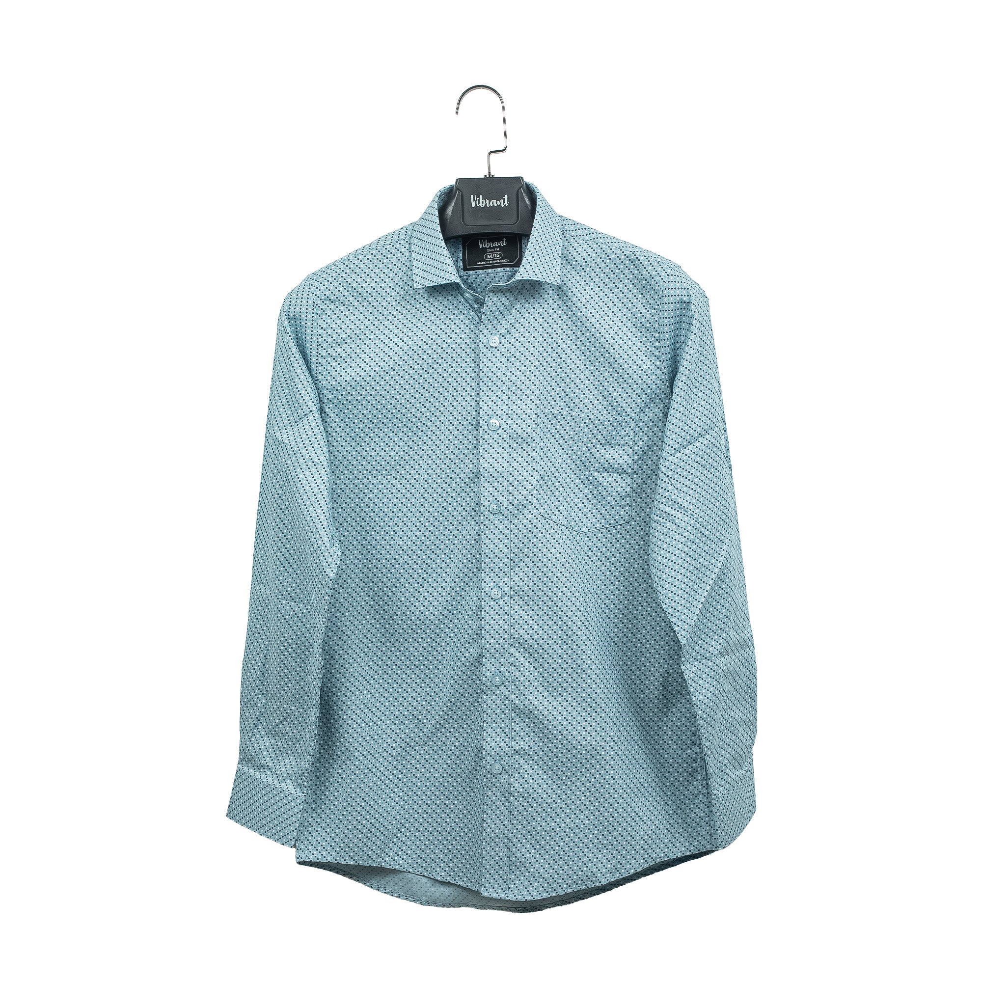 Men's Full Sleeve Cotton Printed Shirt in Sky Blue | Vibrant® Slim Fit Formal Casual Wear