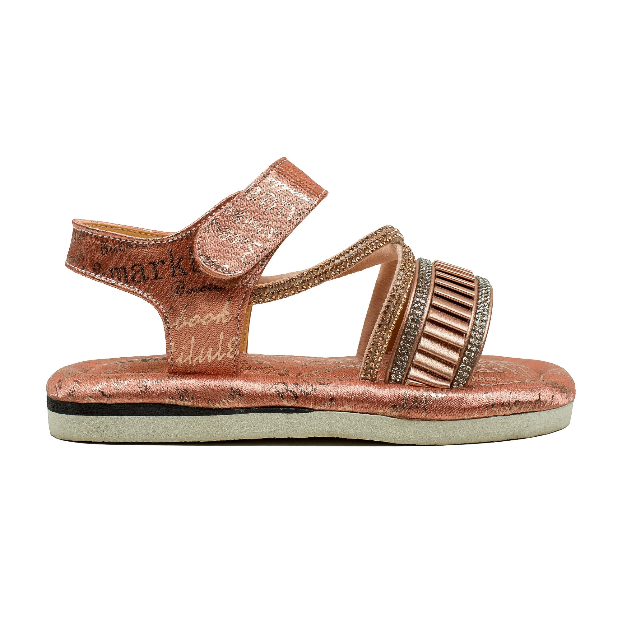 Vibrant Infant Girls' Rose Gold Sandals – Soft PU Leather Shoes with Cushioned Insole & EVA Sole