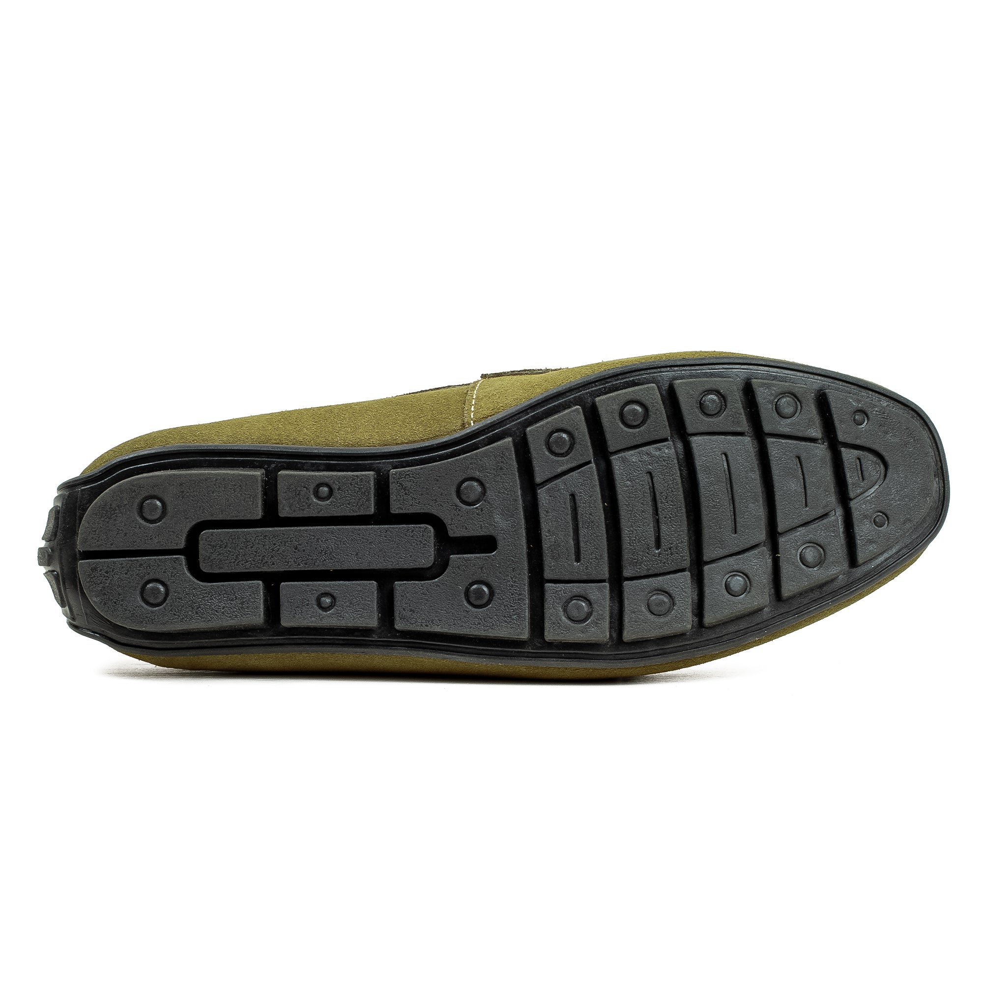 Vibrant Kids Olive Nubuck Leather Moccasin Shoes with Cushioned Insole and Durable TPR Outsole