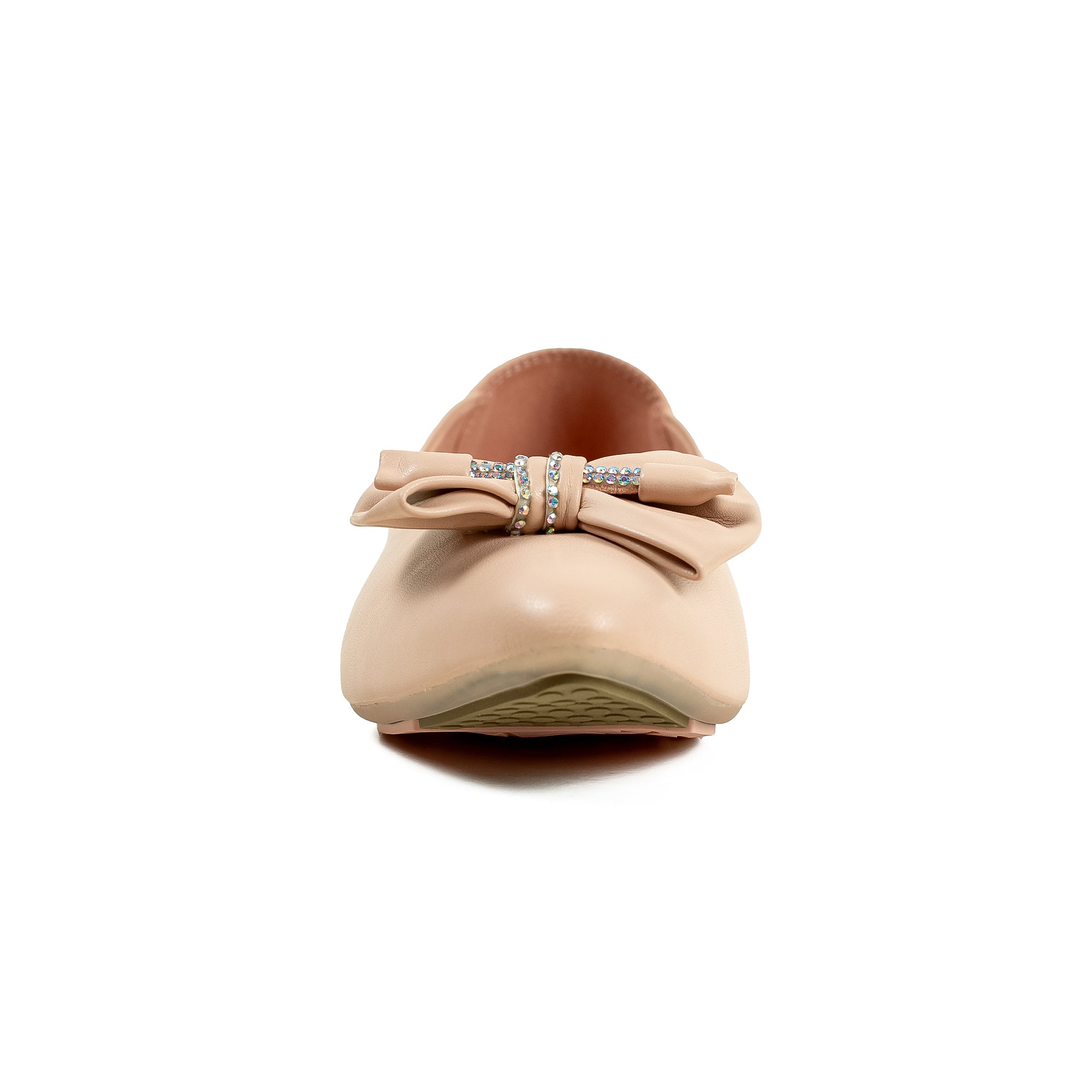 Vibrant Beige Ballerina Flats for Women – PU Leather, Cushioned Comfort & Trendy Design