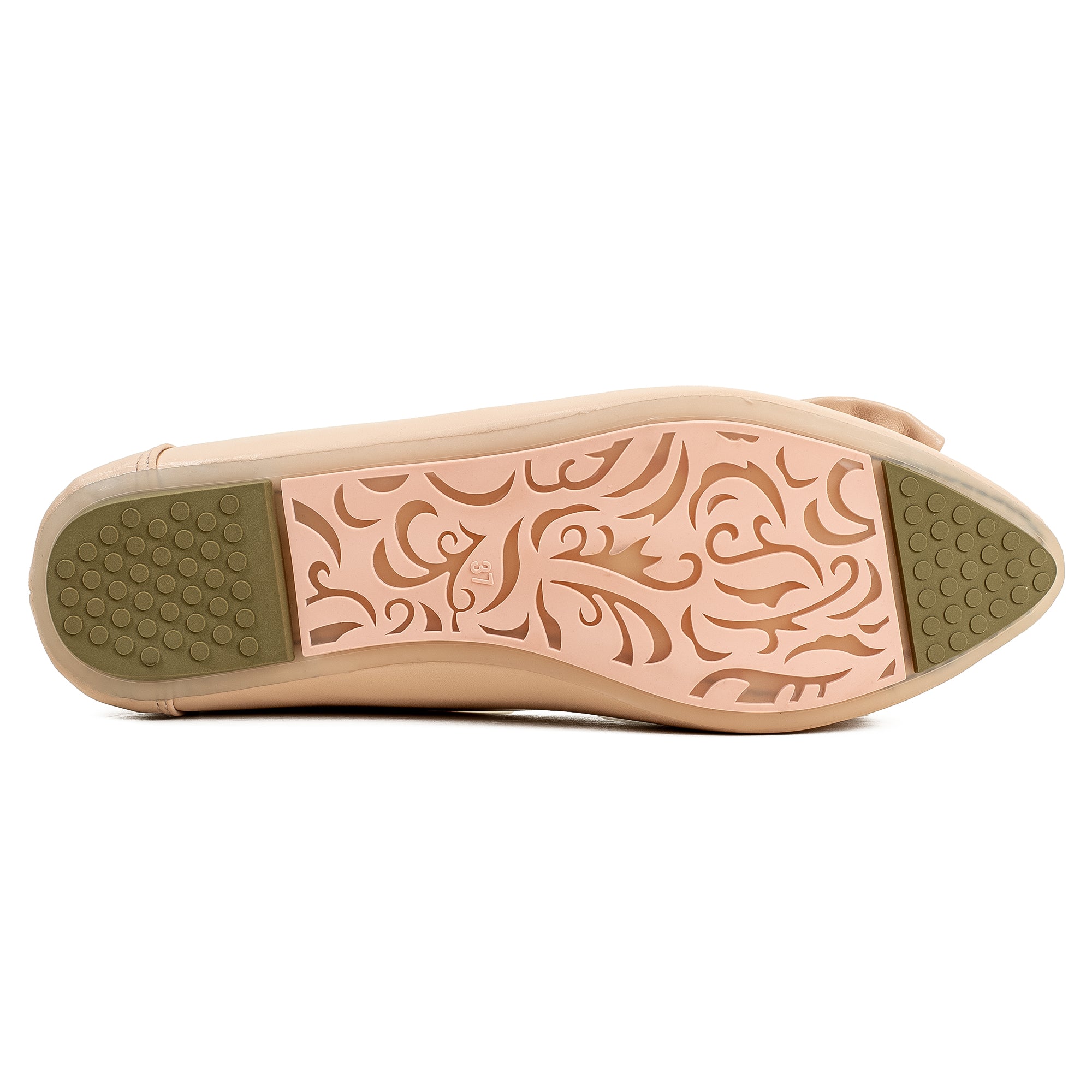 Vibrant Beige Ballerina Flats for Women – PU Leather, Cushioned Comfort & Trendy Design