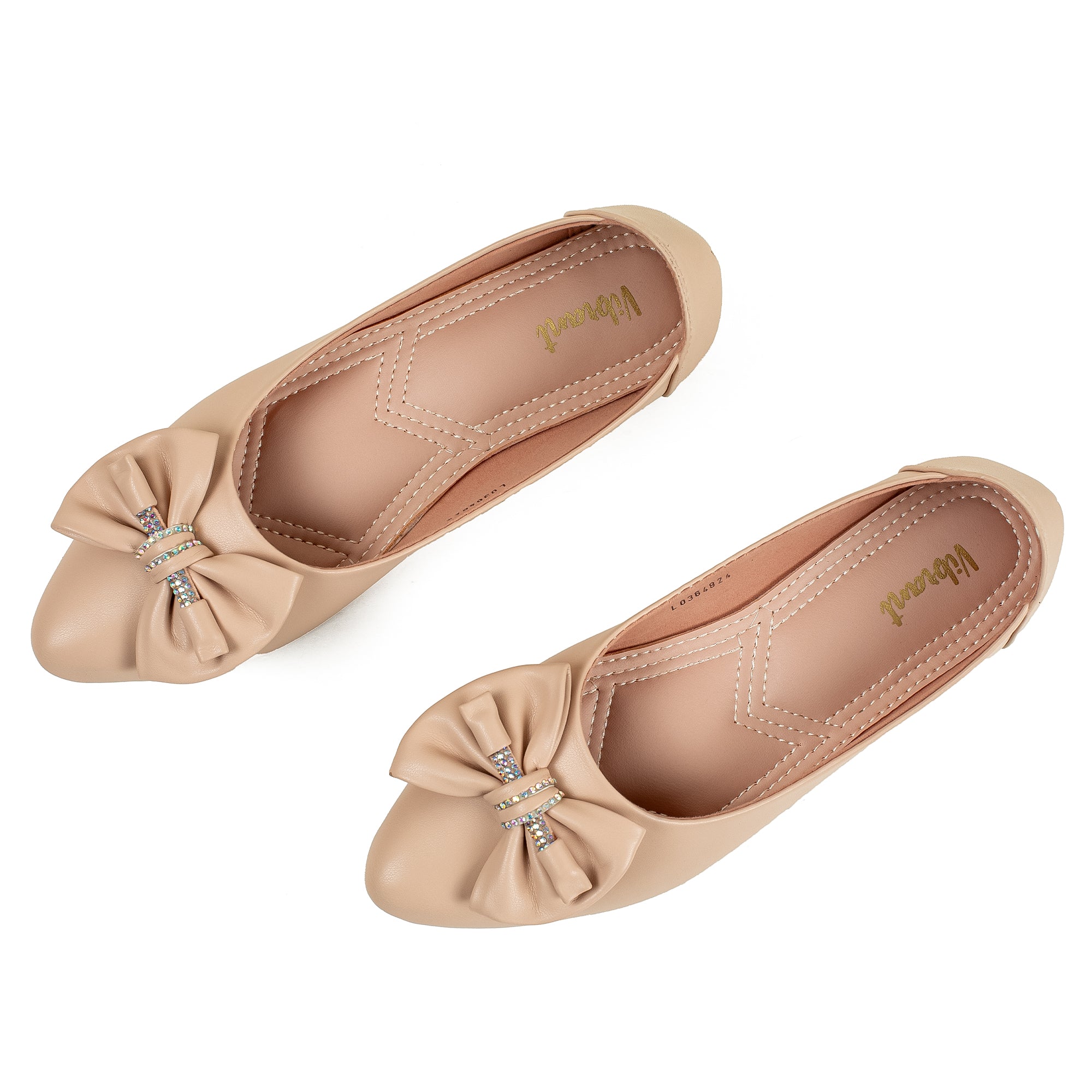 Vibrant Beige Ballerina Flats for Women – PU Leather, Cushioned Comfort & Trendy Design