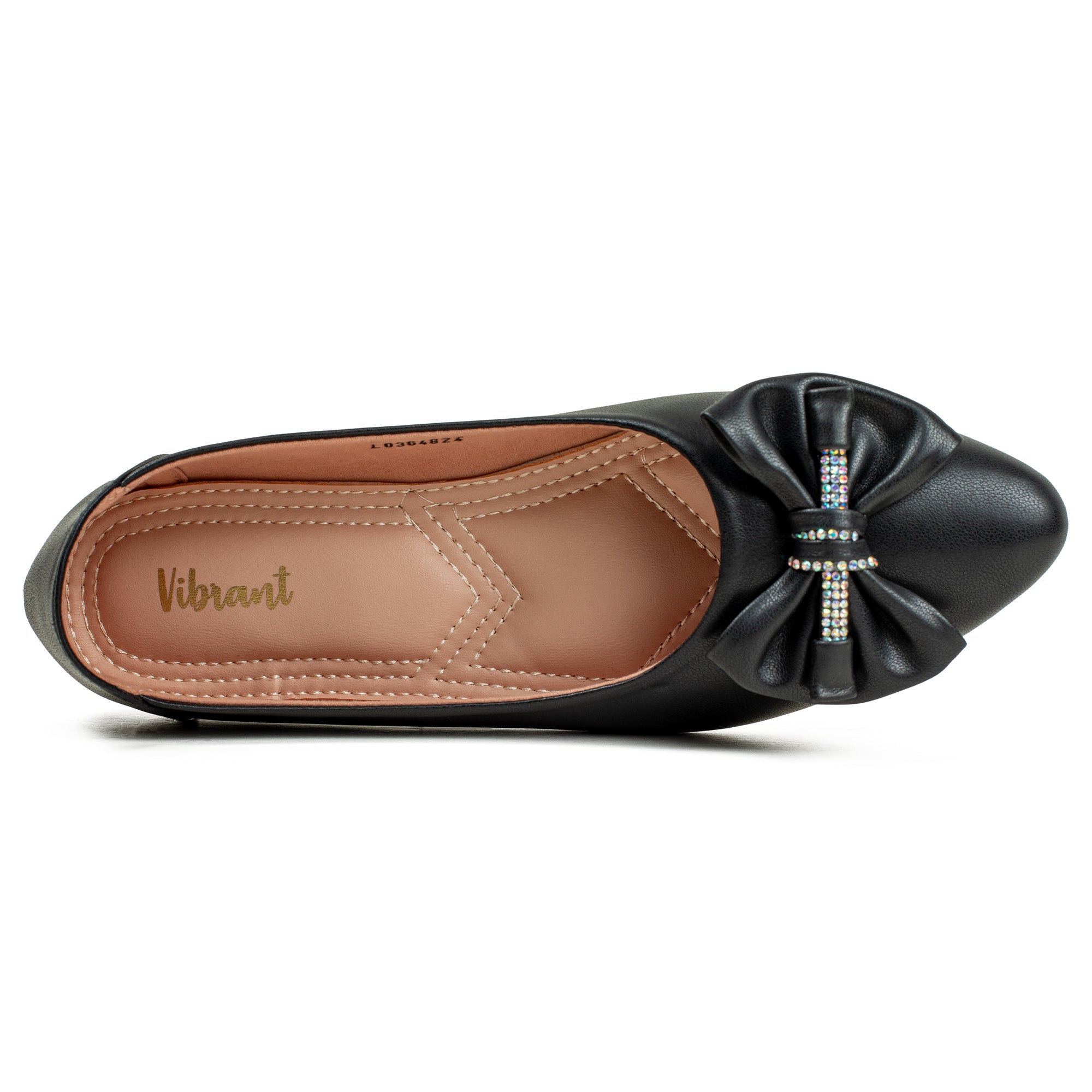 Vibrant Black Ballerina Flats for Women – PU Leather, Cushioned Comfort & Trendy Design