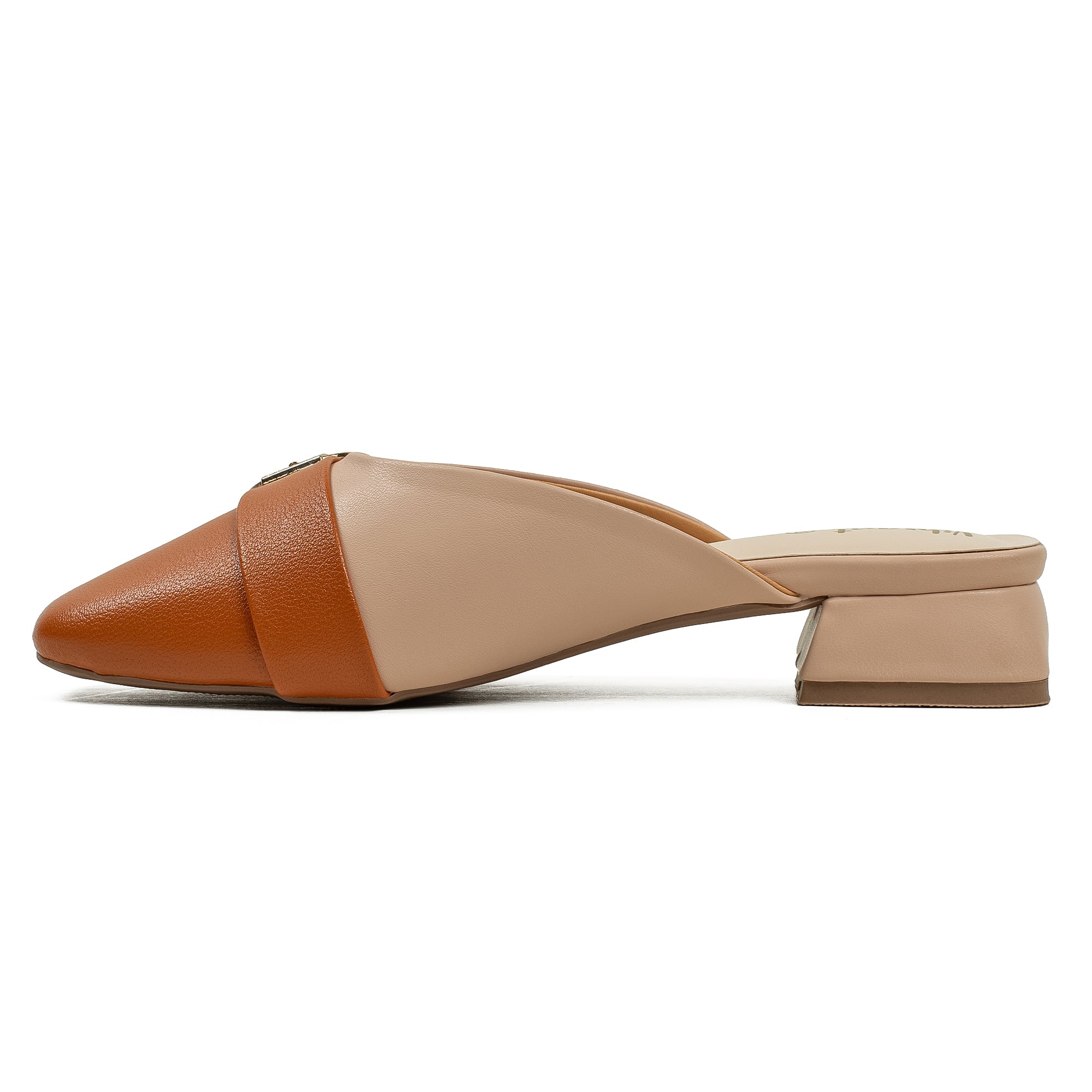 Vibrant Ladies Beige & Tan PU Block Heel Shoes with Cushioned Insole - Modern and Comfortable