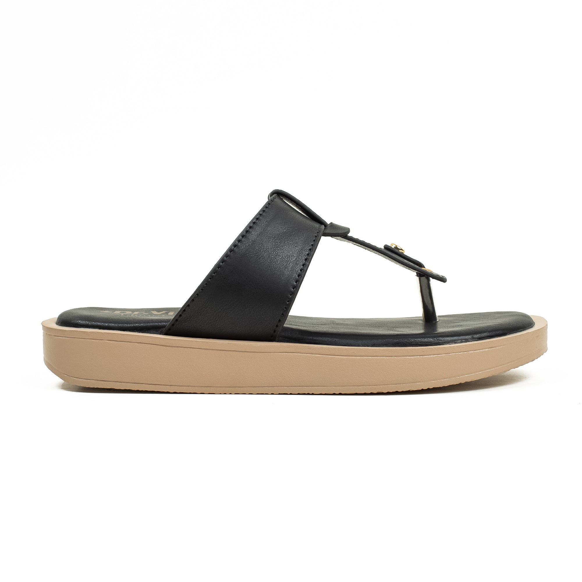 Ladies Dr. Vi Ultimate Comfort Black Sandal | Stylish PU Upper with TPR Outsole and Cushioned Insole