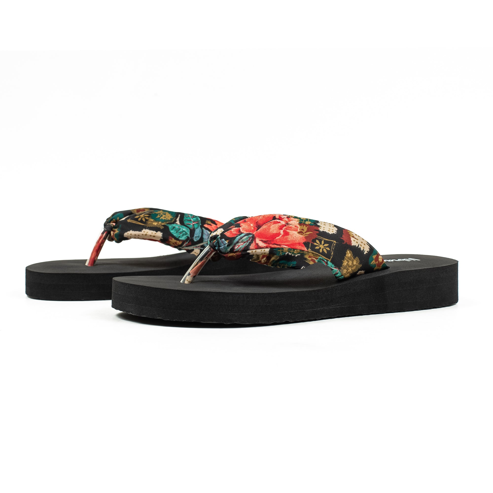 Women's Floral Wedge Heel Flip-Flop Sandal | Vibrant® Lightweight PVC Sole with PU/Fabric Upper