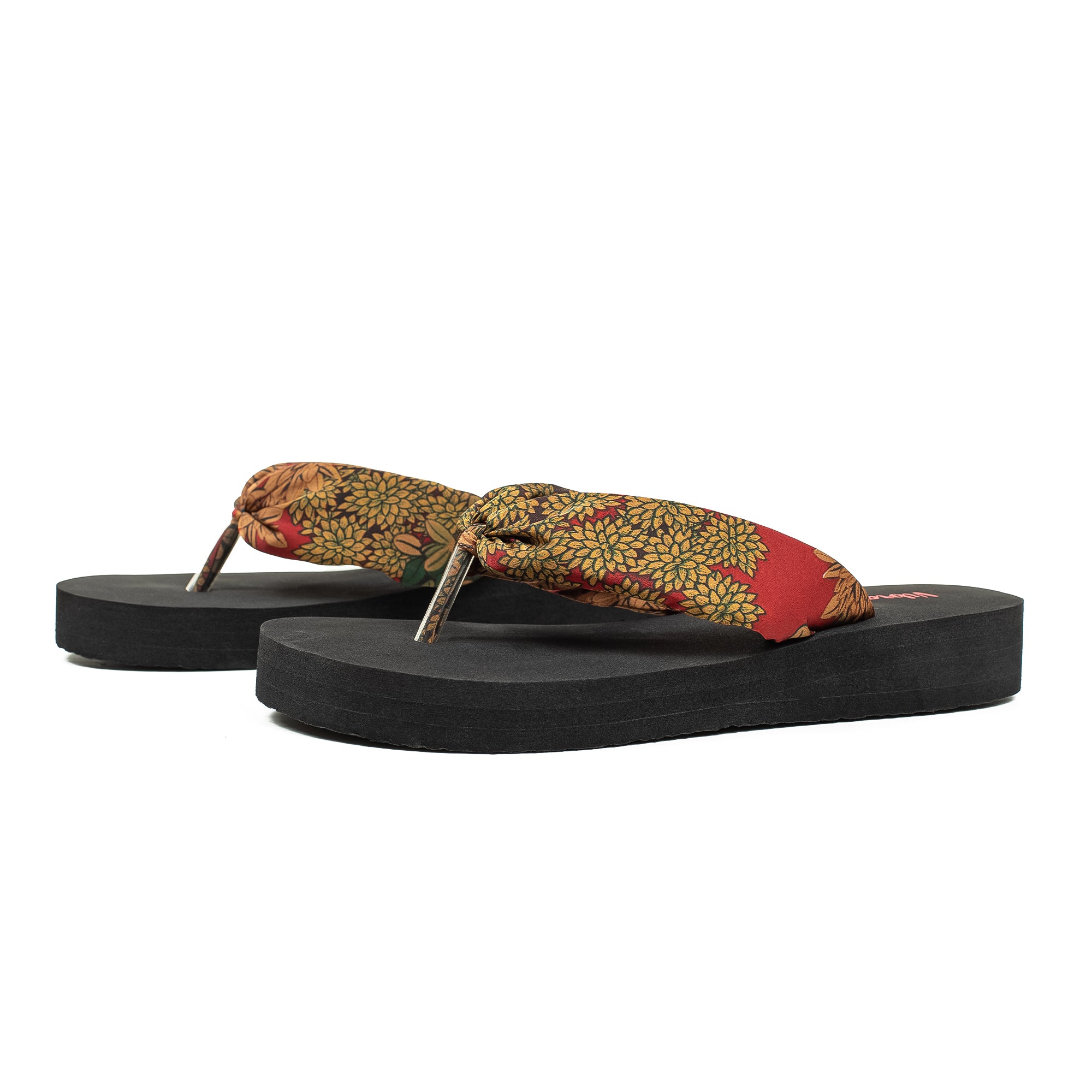 Women's Floral Wedge Heel Flip-Flop Sandal | Vibrant® Lightweight PVC Sole with PU/Fabric Upper