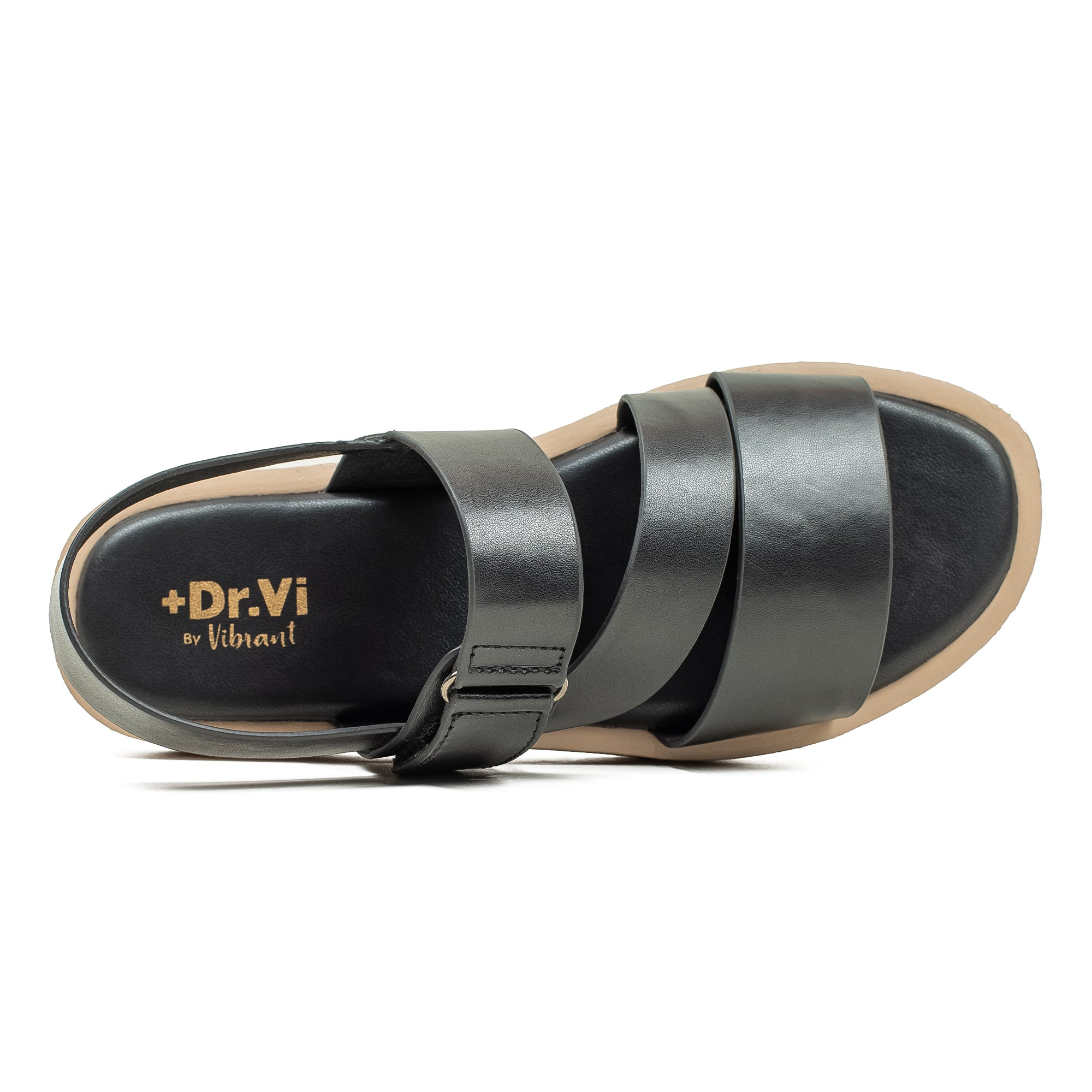 Ladies Dr. Vi Ultimate Comfort Black Sandal | Stylish PU Upper with TPR Outsole and Cushioned Insole