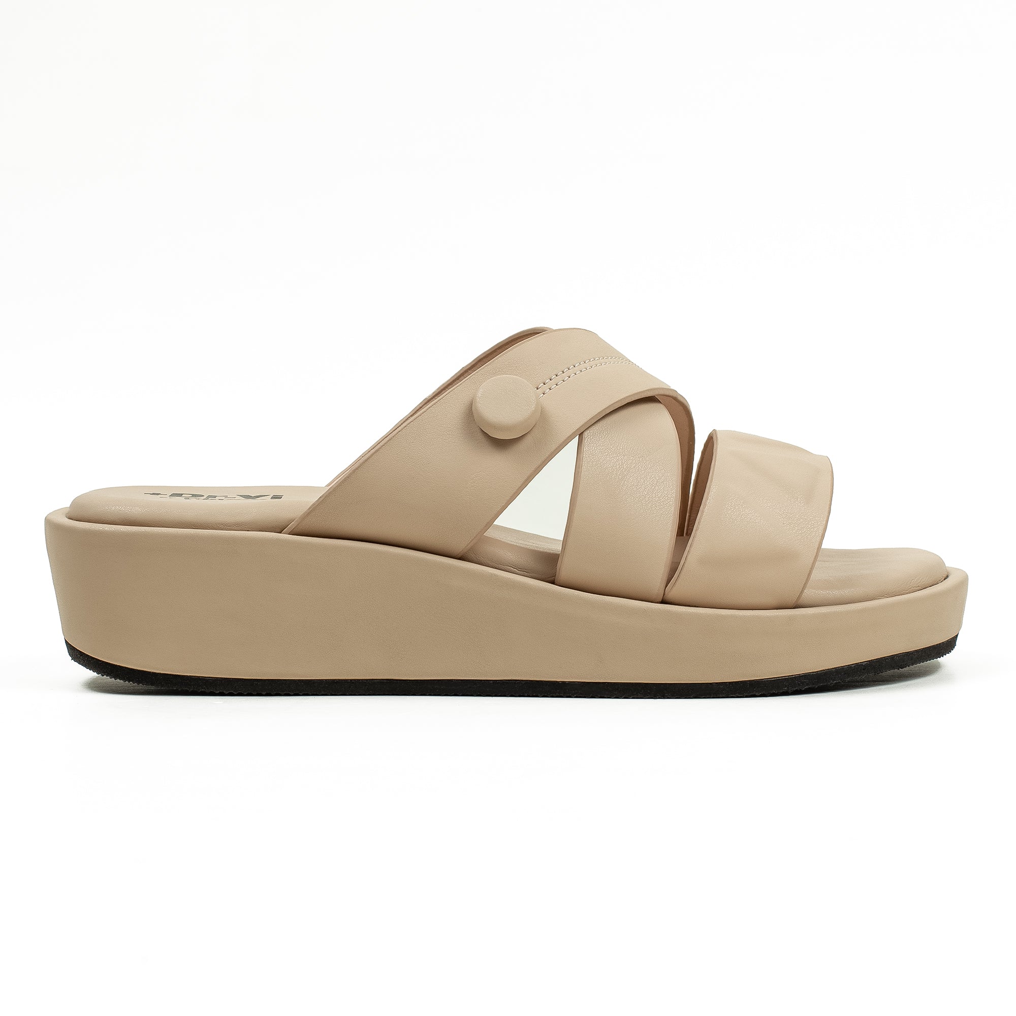 Ladies Dr. Vi Ultimate Comfort Beige Sandal | Stylish PU Upper with TPR Outsole and Cushioned Insole