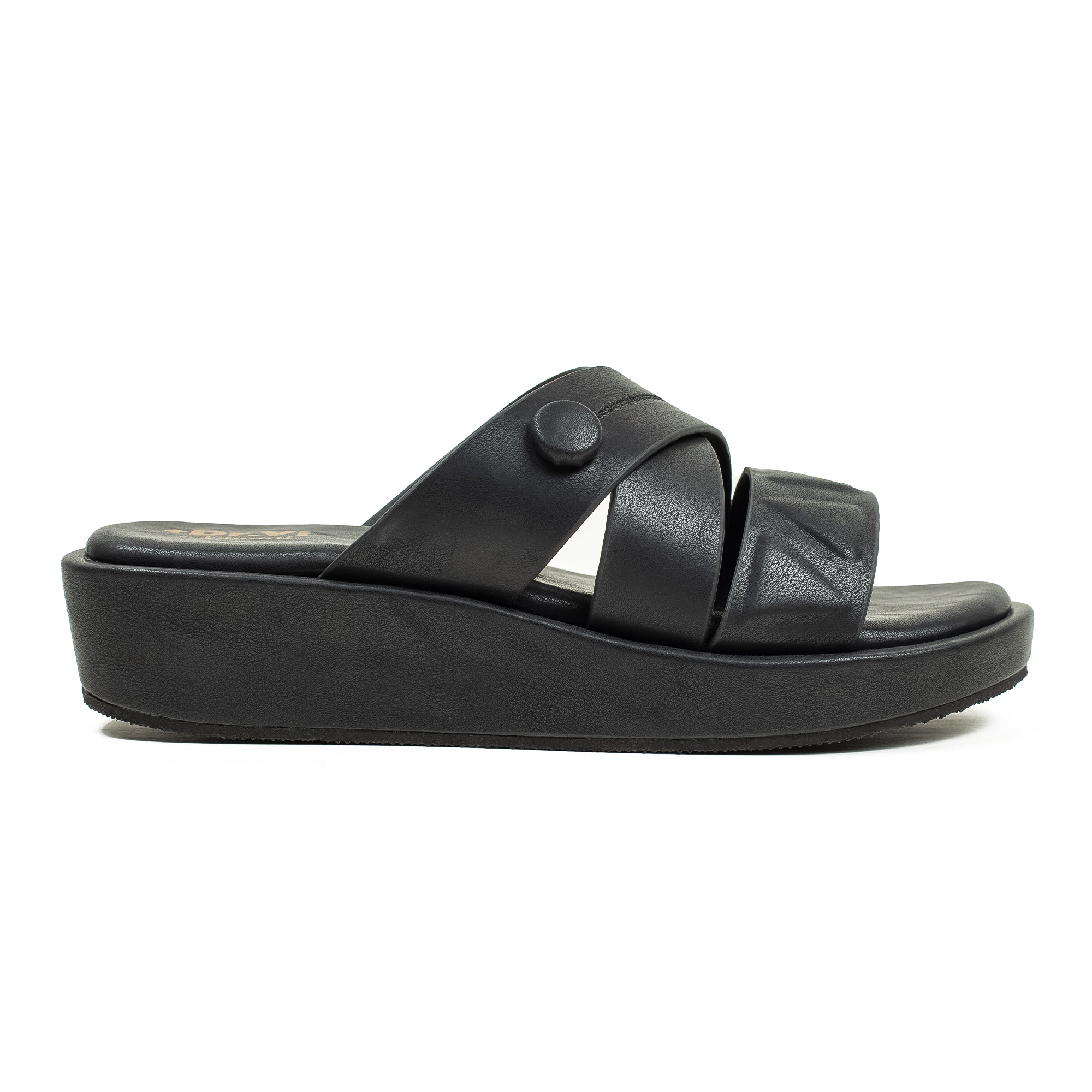 Ladies Dr. Vi Ultimate Comfort Black Sandal | Stylish PU Upper with TPR Outsole and Cushioned Insole