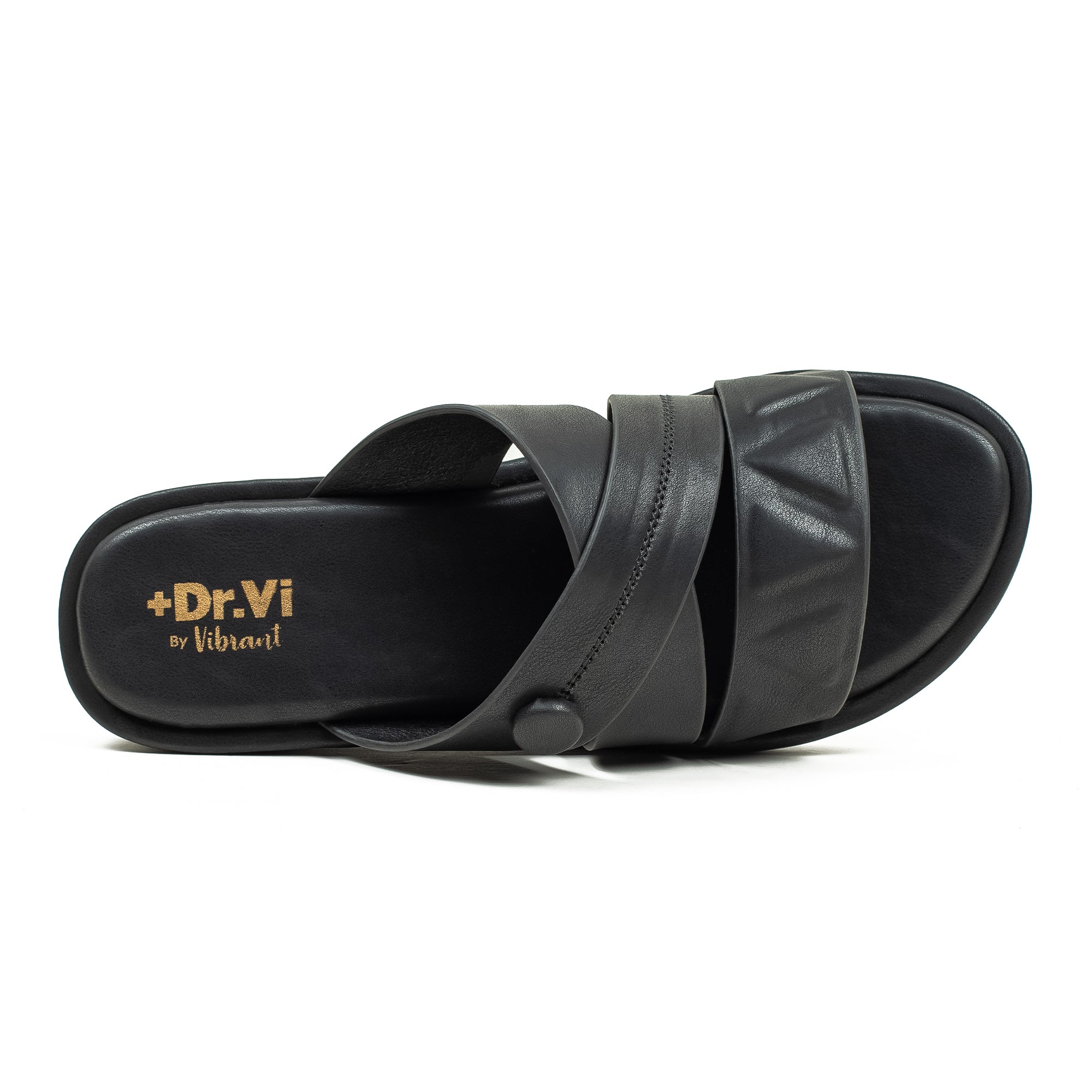 Ladies Dr. Vi Ultimate Comfort Black Sandal | Stylish PU Upper with TPR Outsole and Cushioned Insole