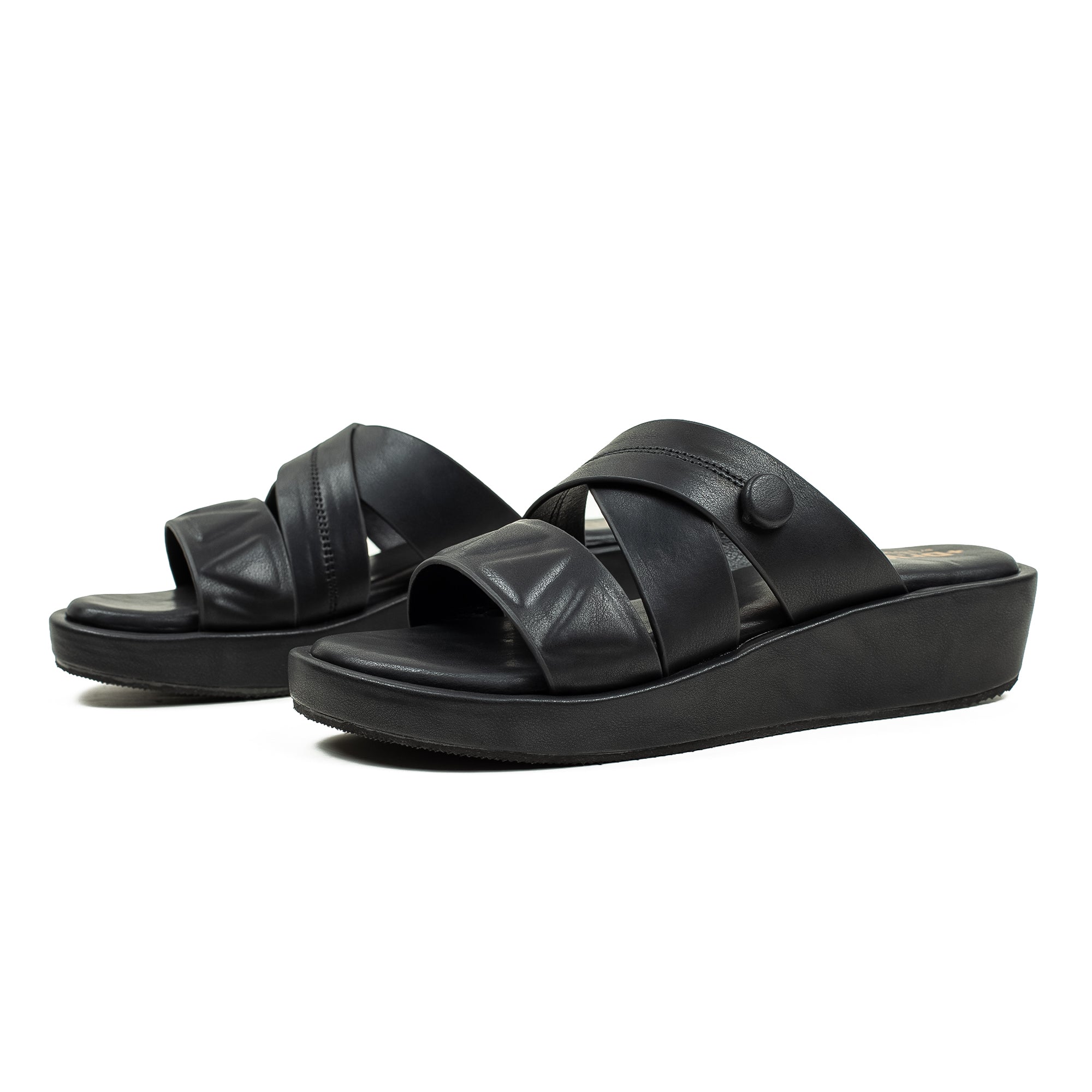 Ladies Dr. Vi Ultimate Comfort Black Sandal | Stylish PU Upper with TPR Outsole and Cushioned Insole