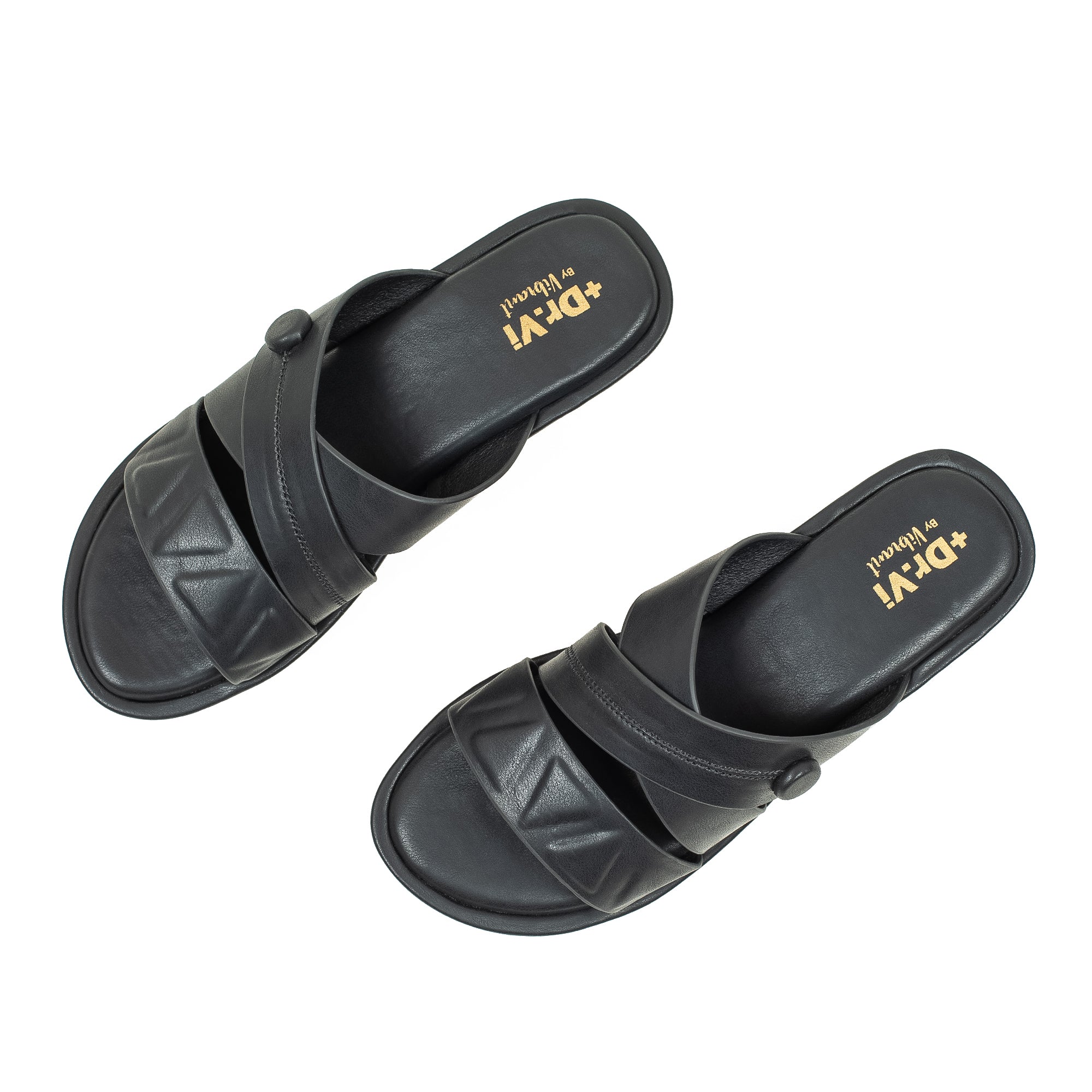 Ladies Dr. Vi Ultimate Comfort Black Sandal | Stylish PU Upper with TPR Outsole and Cushioned Insole