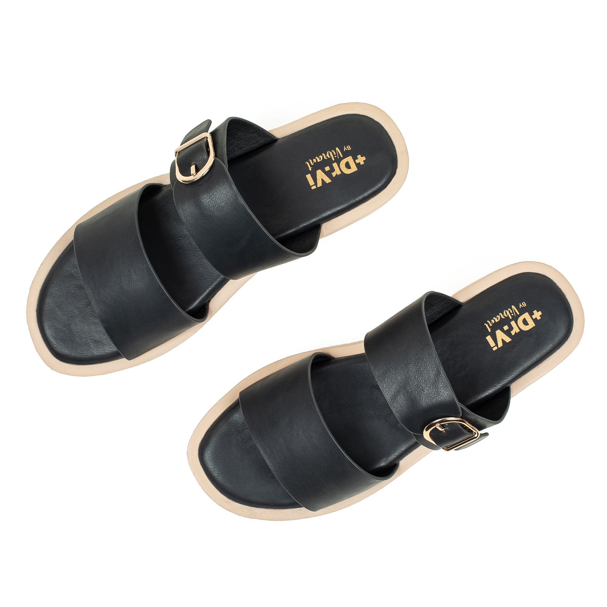 Ladies Dr. Vi Ultimate Comfort Black Sandal | Stylish PU Upper with TPR Outsole and Cushioned Insole