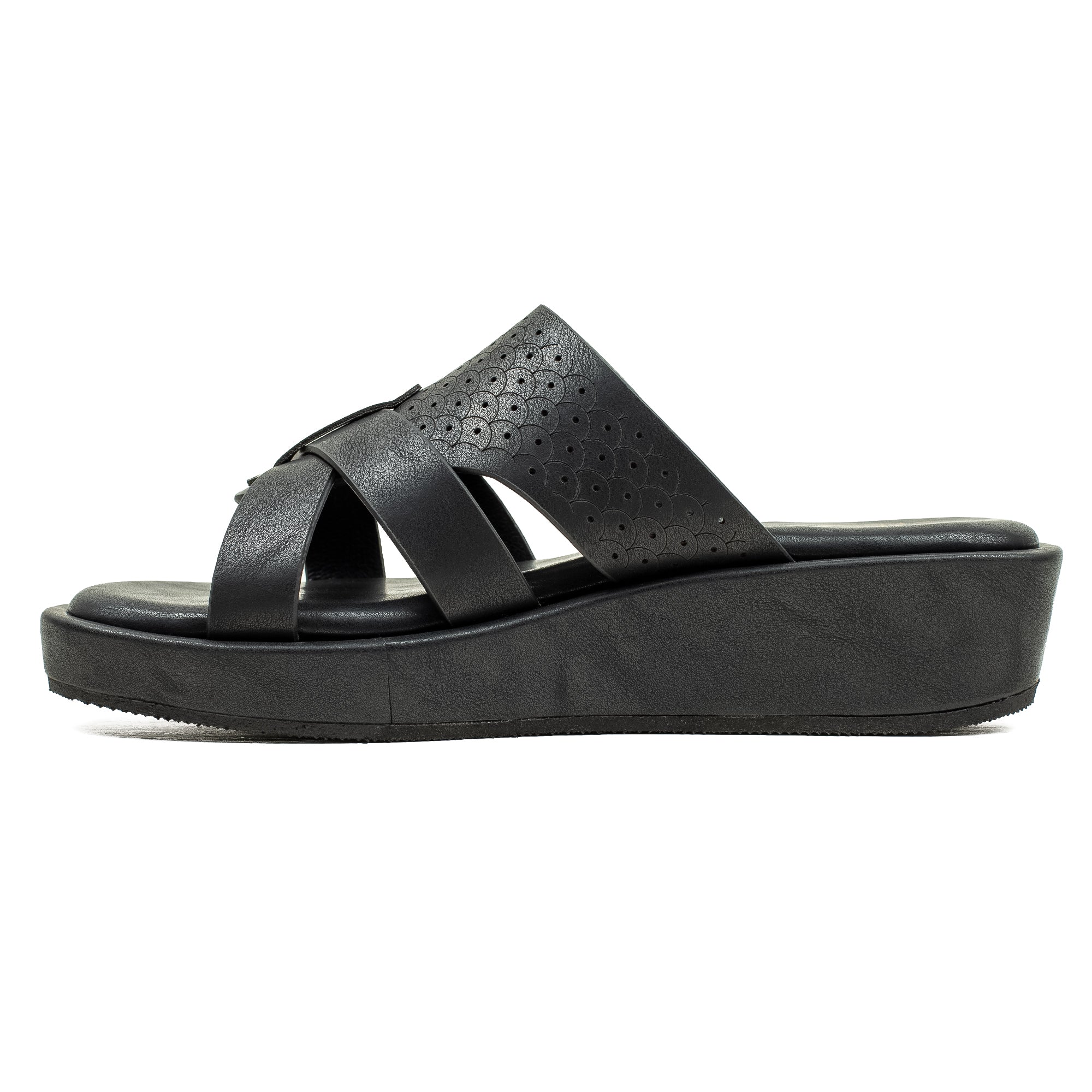 Ladies Dr. Vi Ultimate Comfort Black Sandal | Stylish PU Upper with TPR Outsole and Cushioned Insole