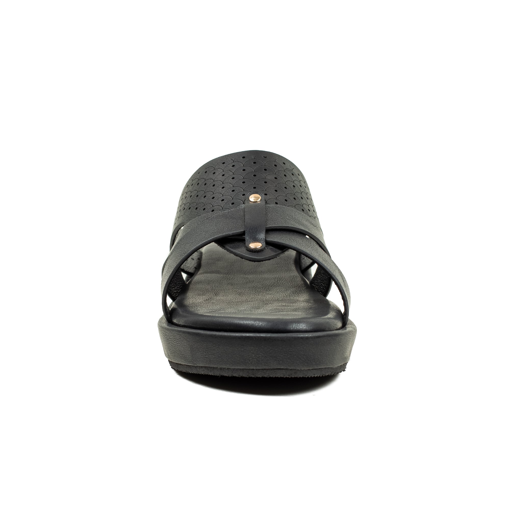 Ladies Dr. Vi Ultimate Comfort Black Sandal | Stylish PU Upper with TPR Outsole and Cushioned Insole