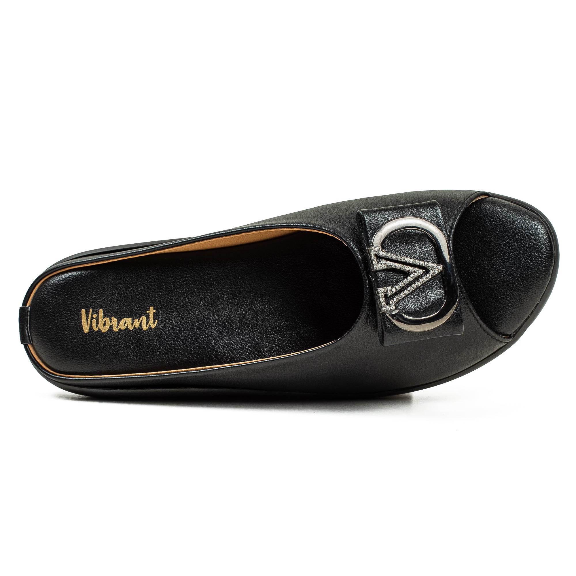 Vibrant Ladies Black PU Medium Heel Shoes with Bow & Cushioned Insole - Stylish and Comfortable Footwear