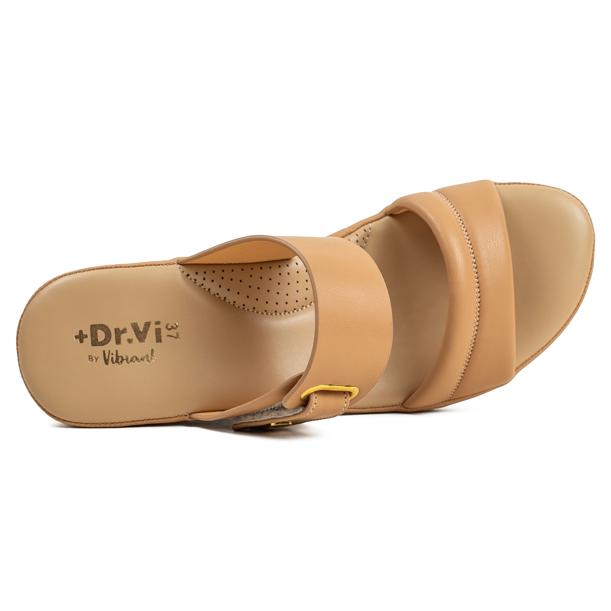 Vibrant Ladies’ Beige Wedge Heel Sandal – Dr. Vi Super Comfortable Fashion Sandal with PU Leather Upper & TPR Outsole