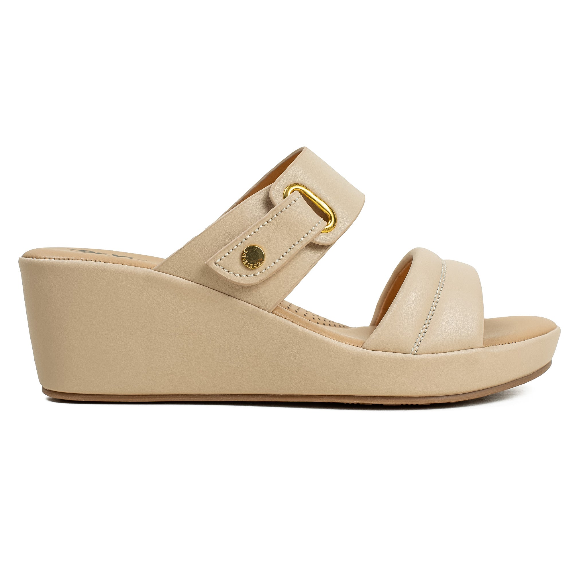 Vibrant Ladies’ Beige Wedge Heel Sandal – Dr. Vi Super Comfortable Fashion Sandal with PU Leather Upper & TPR Outsole