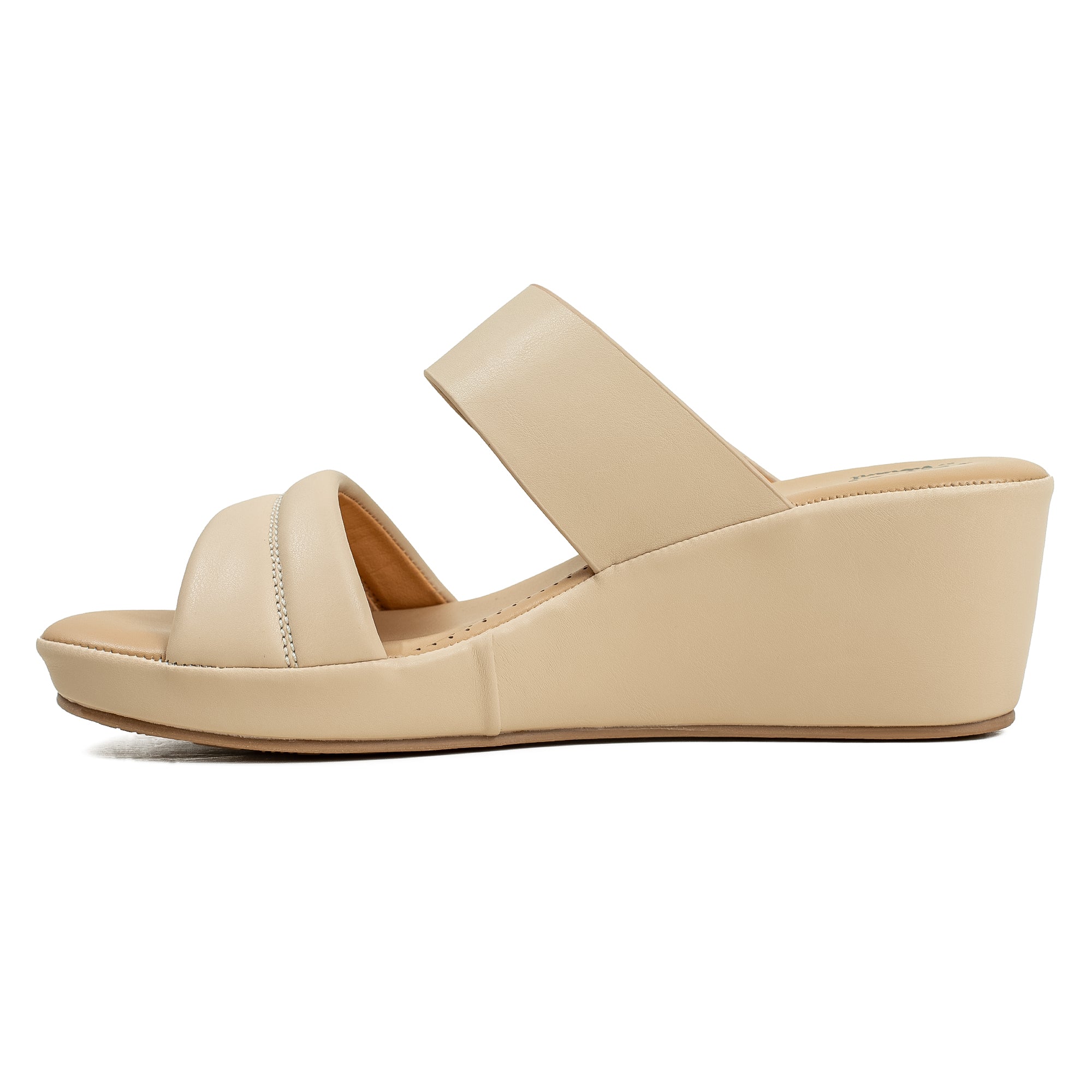 Vibrant Ladies’ Beige Wedge Heel Sandal – Dr. Vi Super Comfortable Fashion Sandal with PU Leather Upper & TPR Outsole