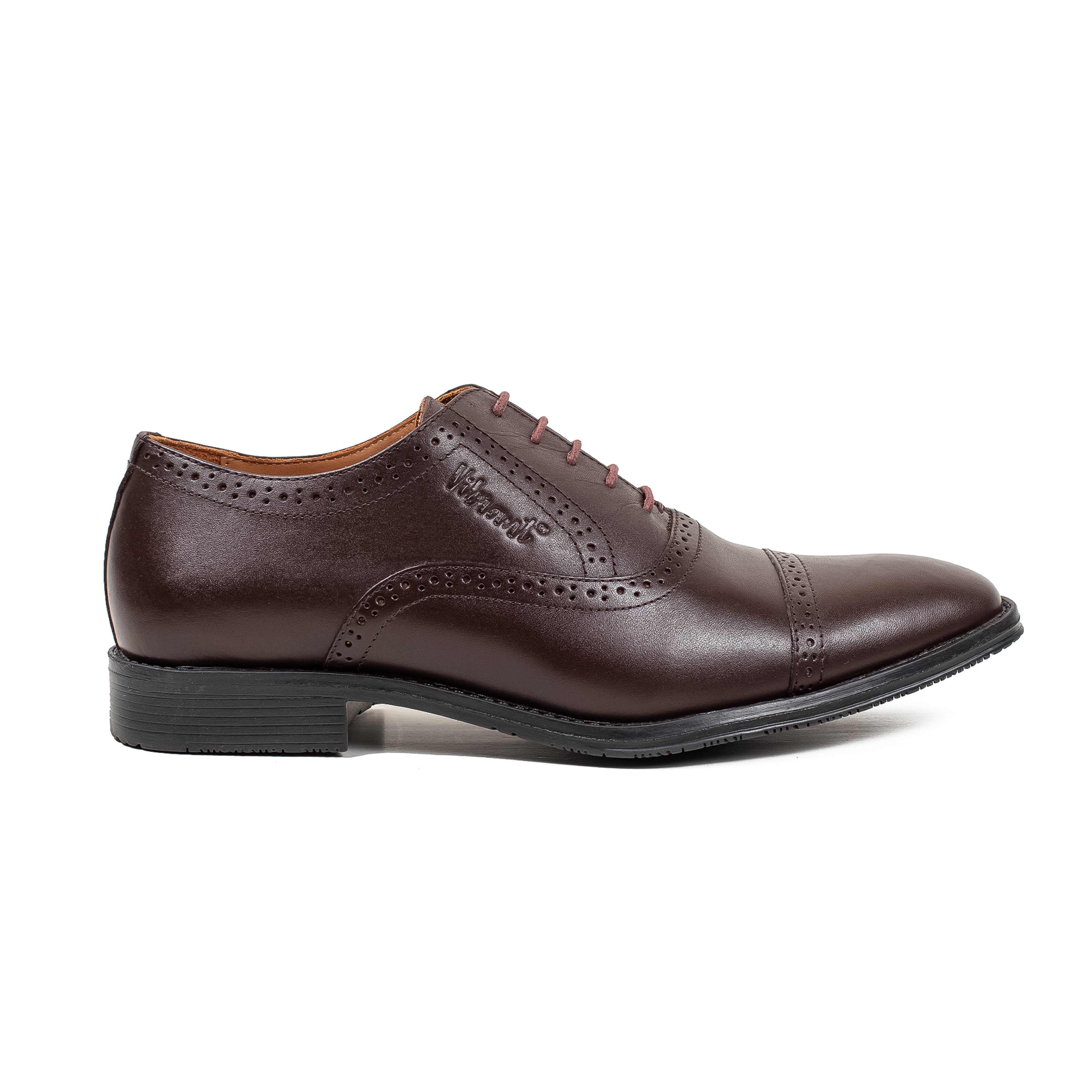 Men's Maroon Leather Oxford Shoes | Vibrant® Elegant Comfort with TPR Outsole and Cushioned Insole