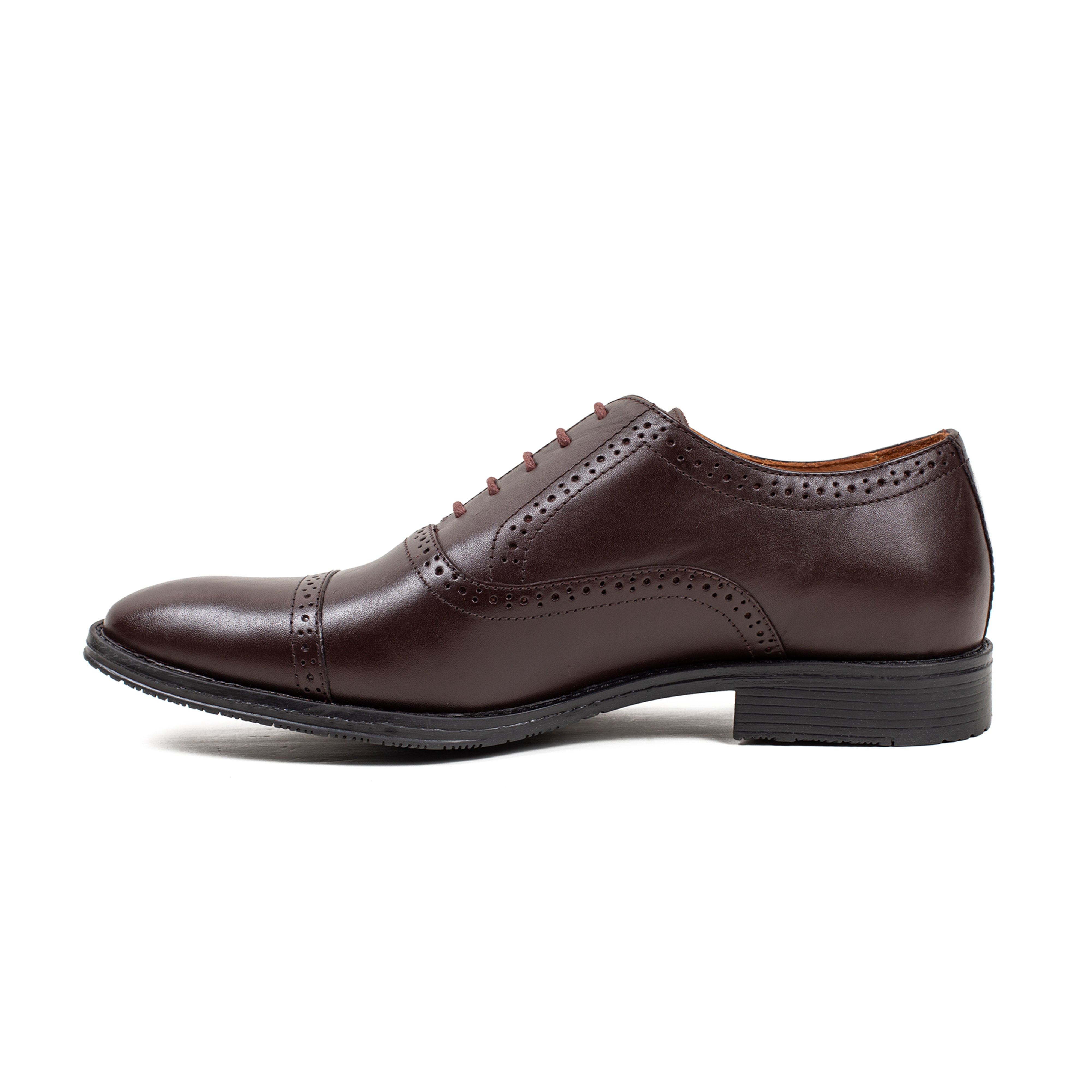 Men's Maroon Leather Oxford Shoes | Vibrant® Elegant Comfort with TPR Outsole and Cushioned Insole