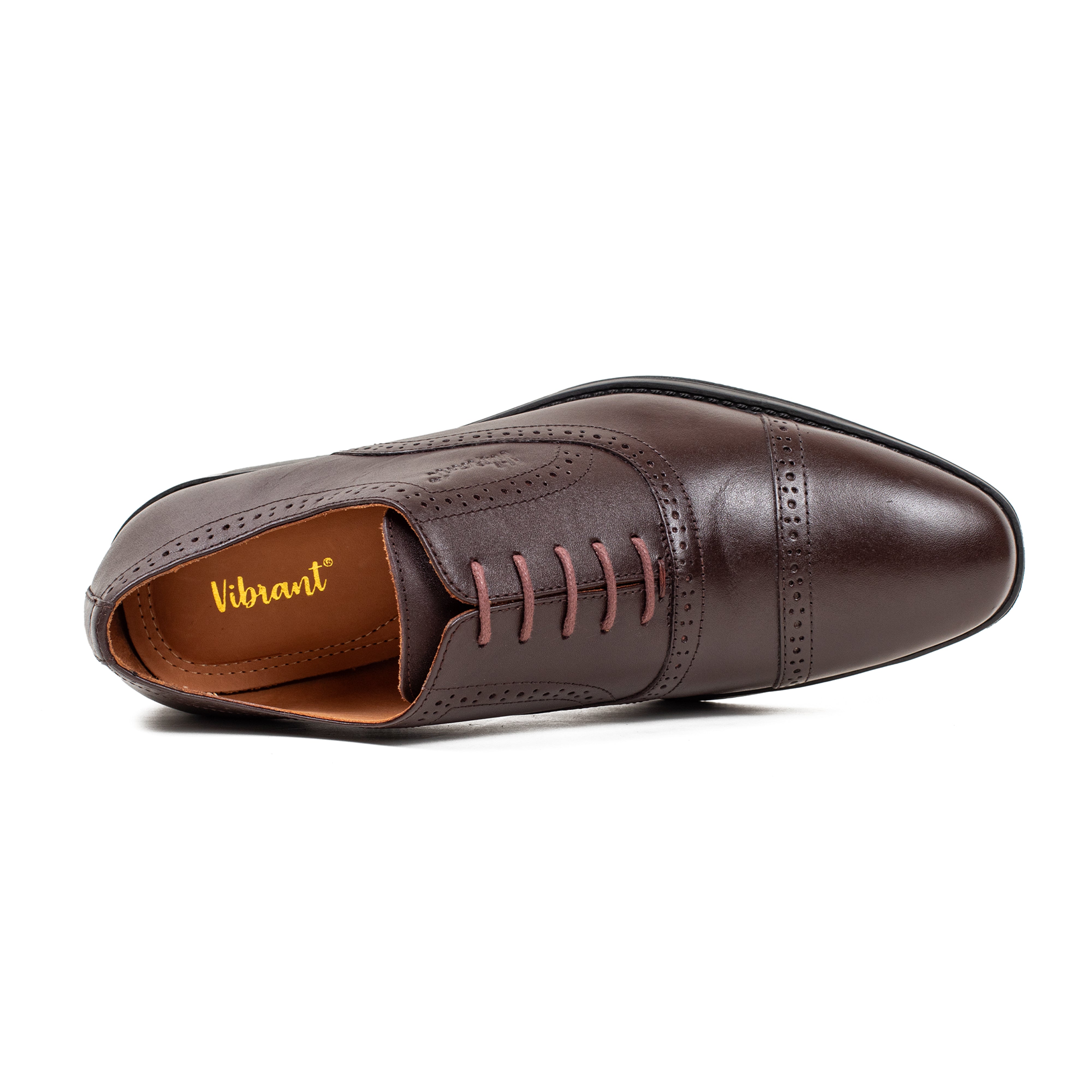 Men's Maroon Leather Oxford Shoes | Vibrant® Elegant Comfort with TPR Outsole and Cushioned Insole