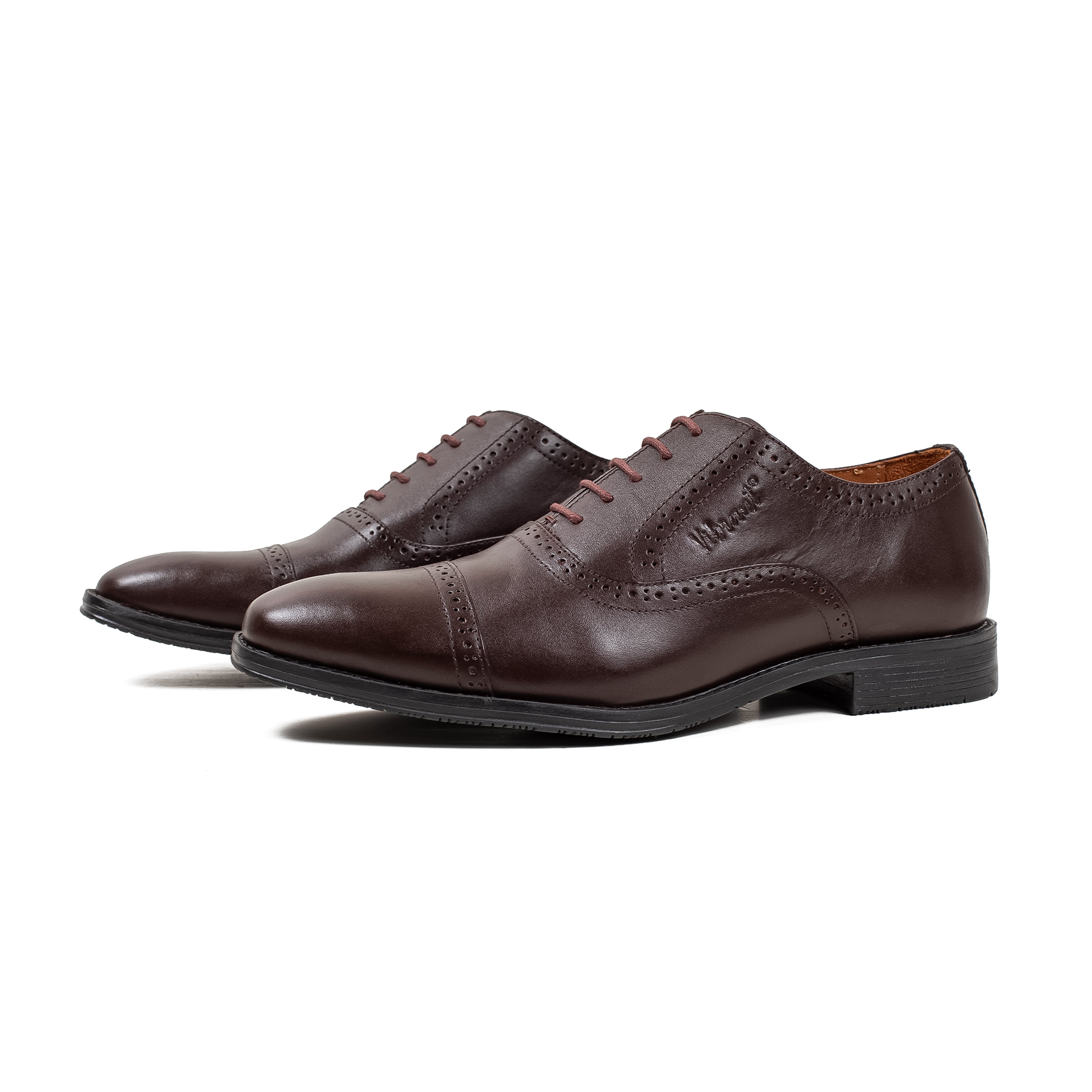 Men's Maroon Leather Oxford Shoes | Vibrant® Elegant Comfort with TPR Outsole and Cushioned Insole