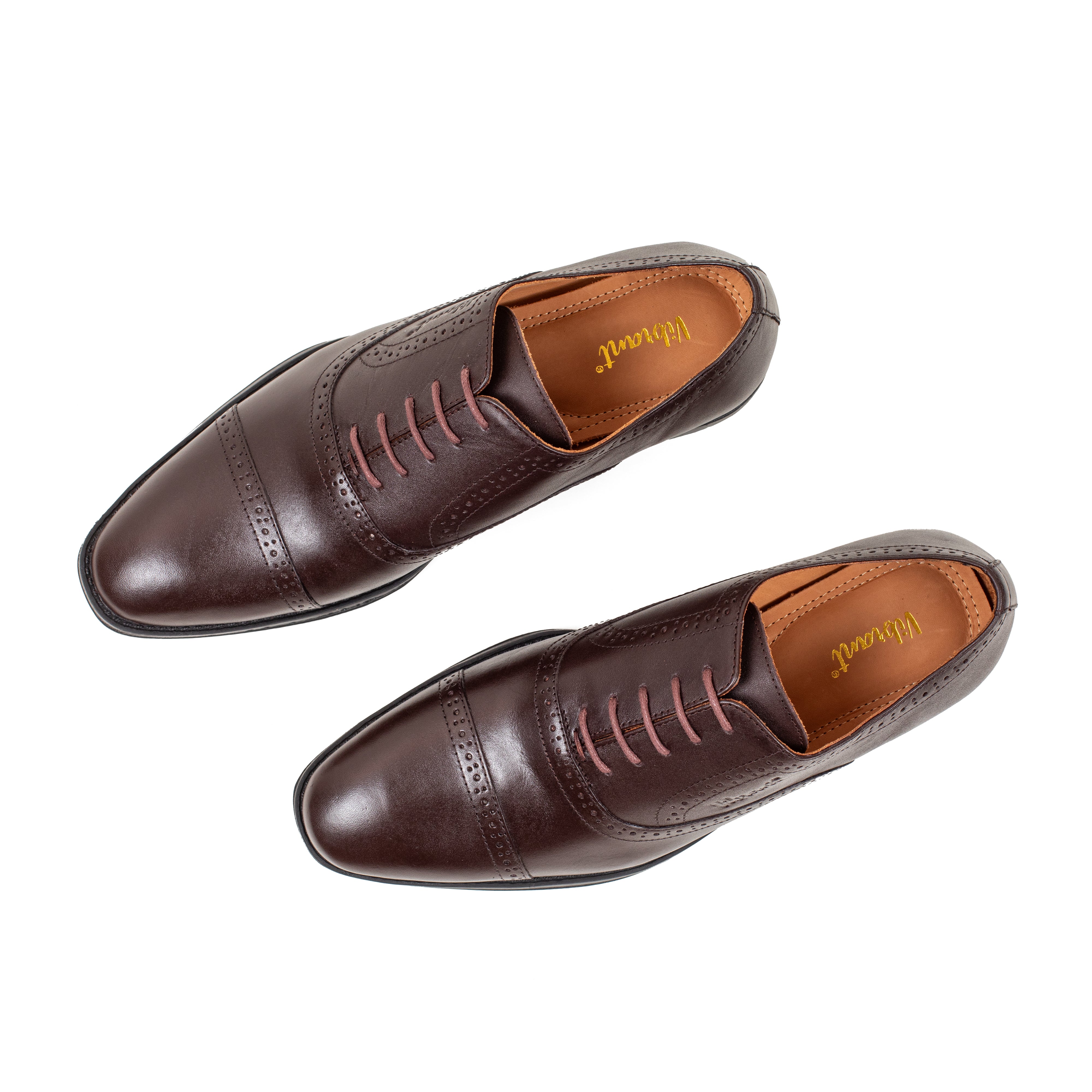 Men's Maroon Leather Oxford Shoes | Vibrant® Elegant Comfort with TPR Outsole and Cushioned Insole