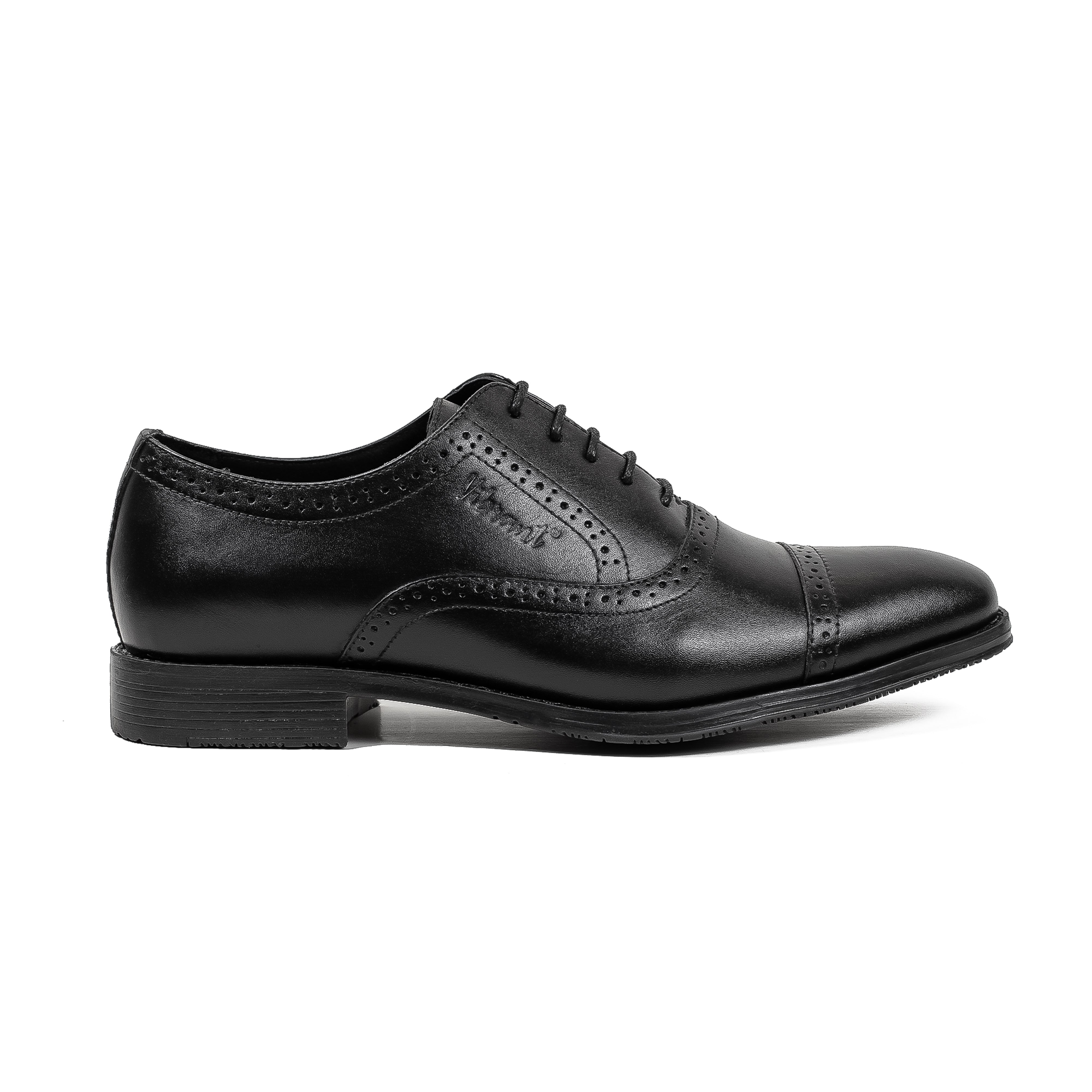 Men's Black Leather Oxford Shoes | Vibrant® Elegant Comfort with TPR Outsole and Cushioned Insole