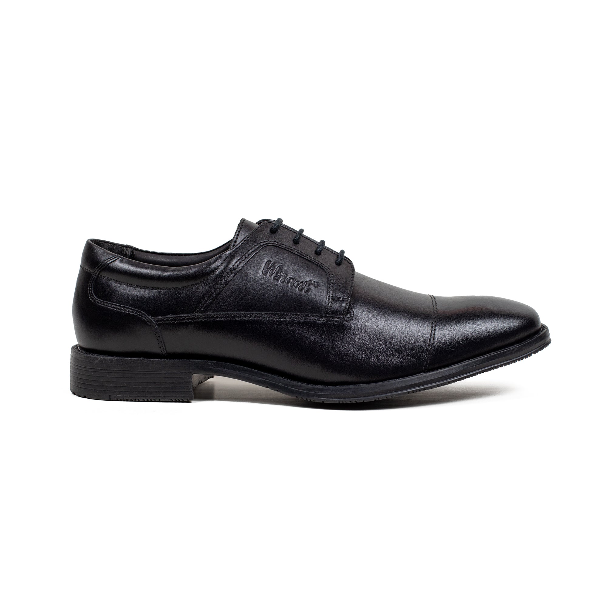 Men's Premium Black Leather Formal Oxford Shoes | Vibrant® Classic Cap-Toe Design