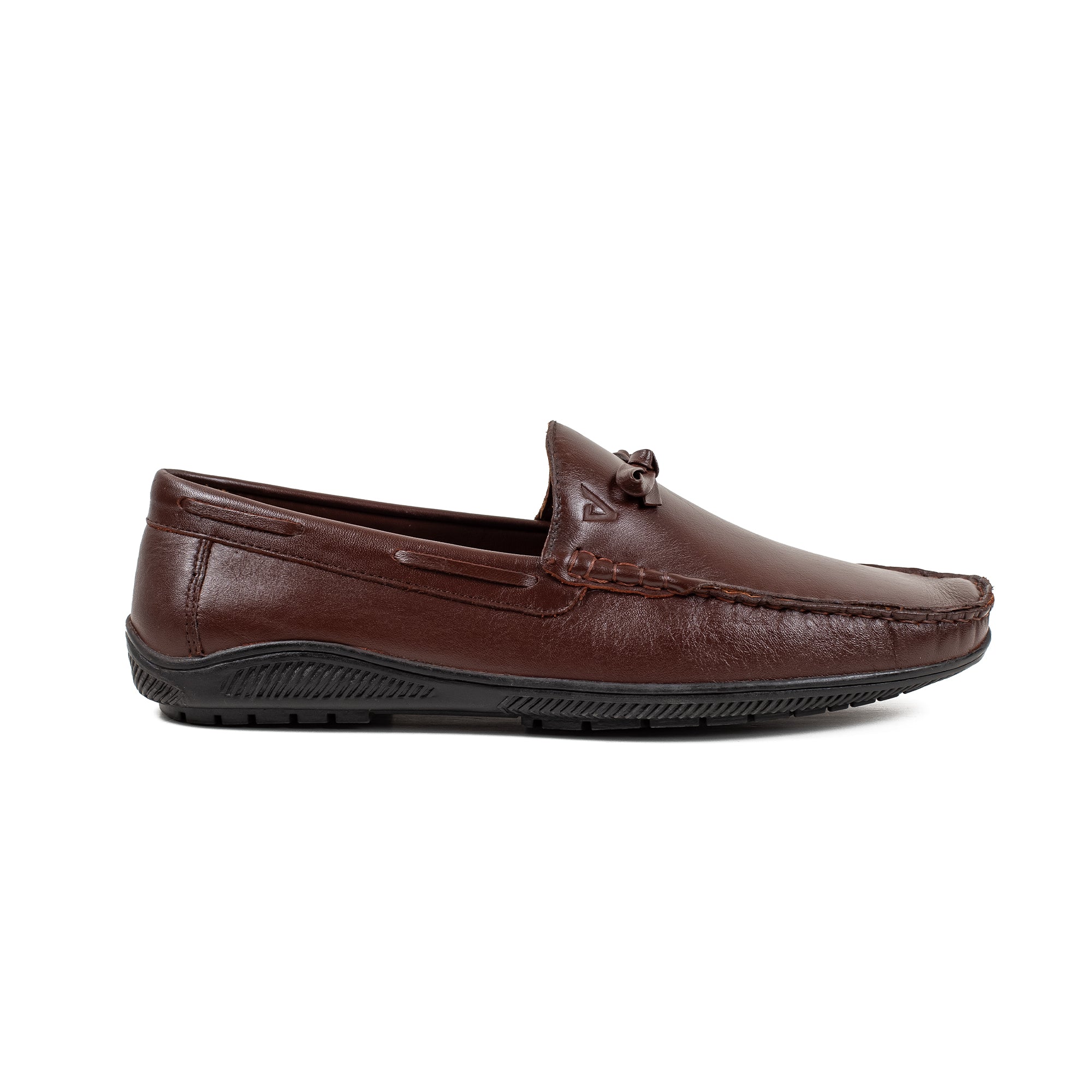 Men's Brown Leather Moccasin Shoes | Vibrant® Cushioned Comfort with TPR Outsole