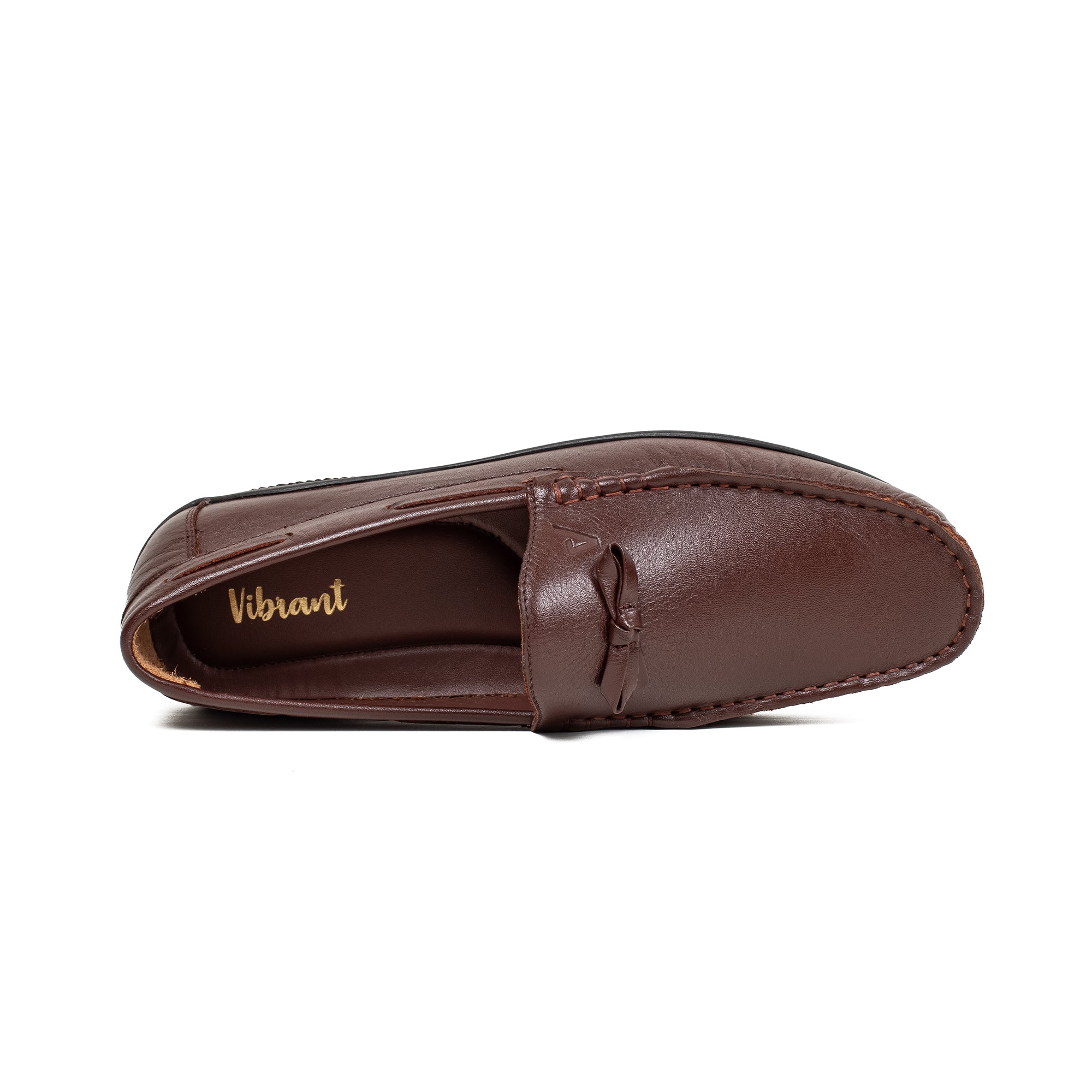 Men's Brown Leather Moccasin Shoes | Vibrant® Cushioned Comfort with TPR Outsole