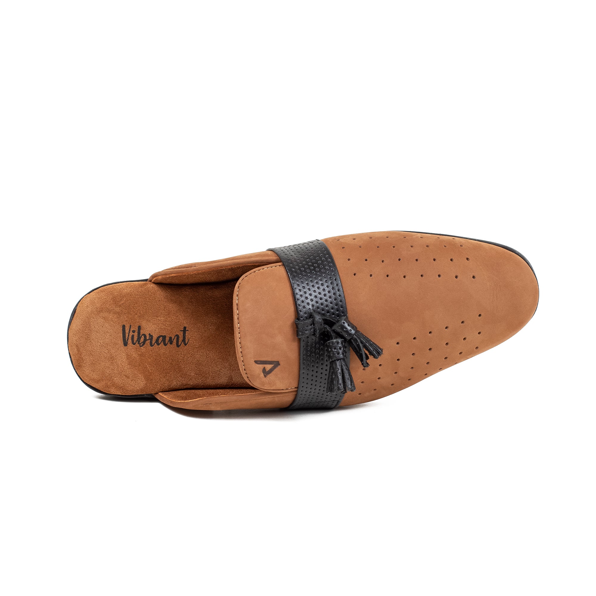 Men's Brown Nubuck Leather Slip-On Half Shoes | Vibrant® Stylish Comfort with TPR Outsole