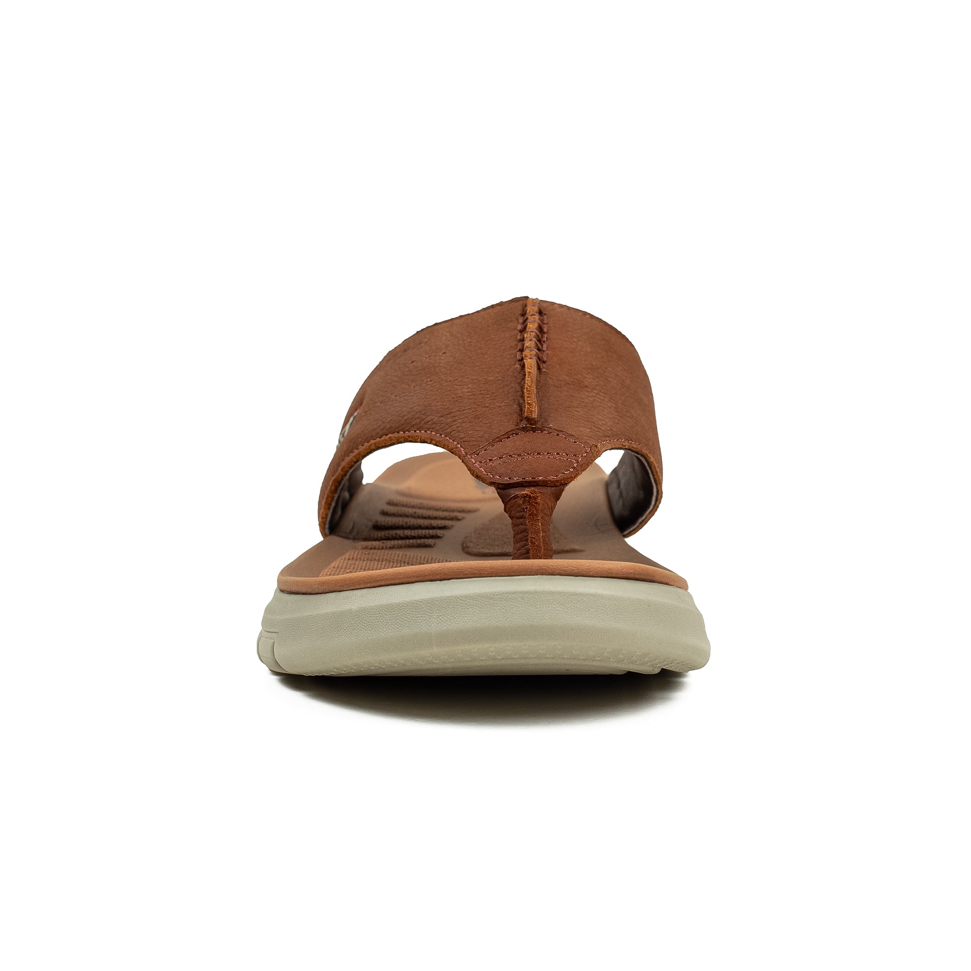 Men's Brown Nubuck Leather Toe-Post Sandals | Vibrant® Summer Sandals with Phylon Outsole and Cushioned Insole