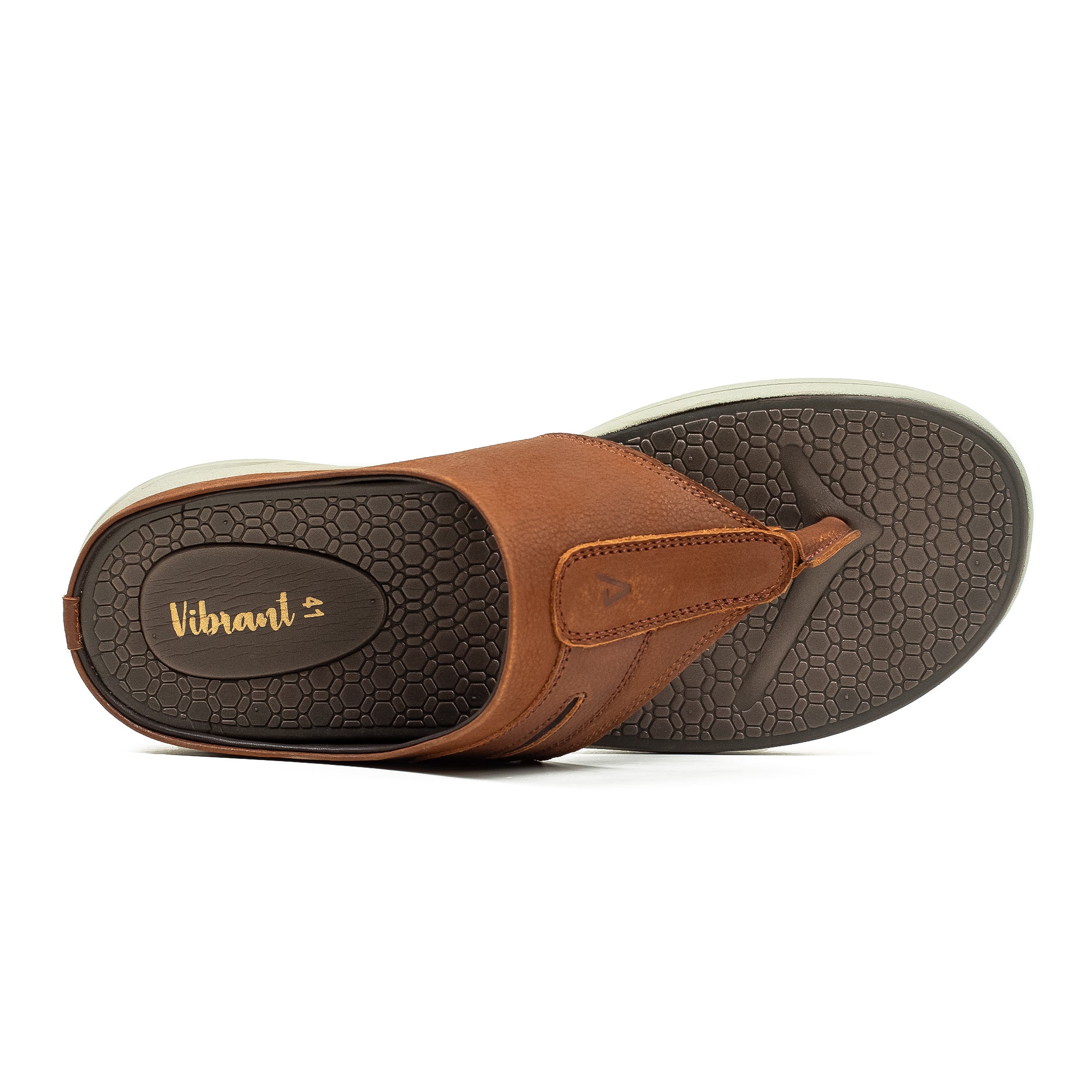 Men's Brown Nubuck Leather Toe-Post Sandals | Vibrant® Summer Sandals with Phylon Outsole and Cushioned Insole