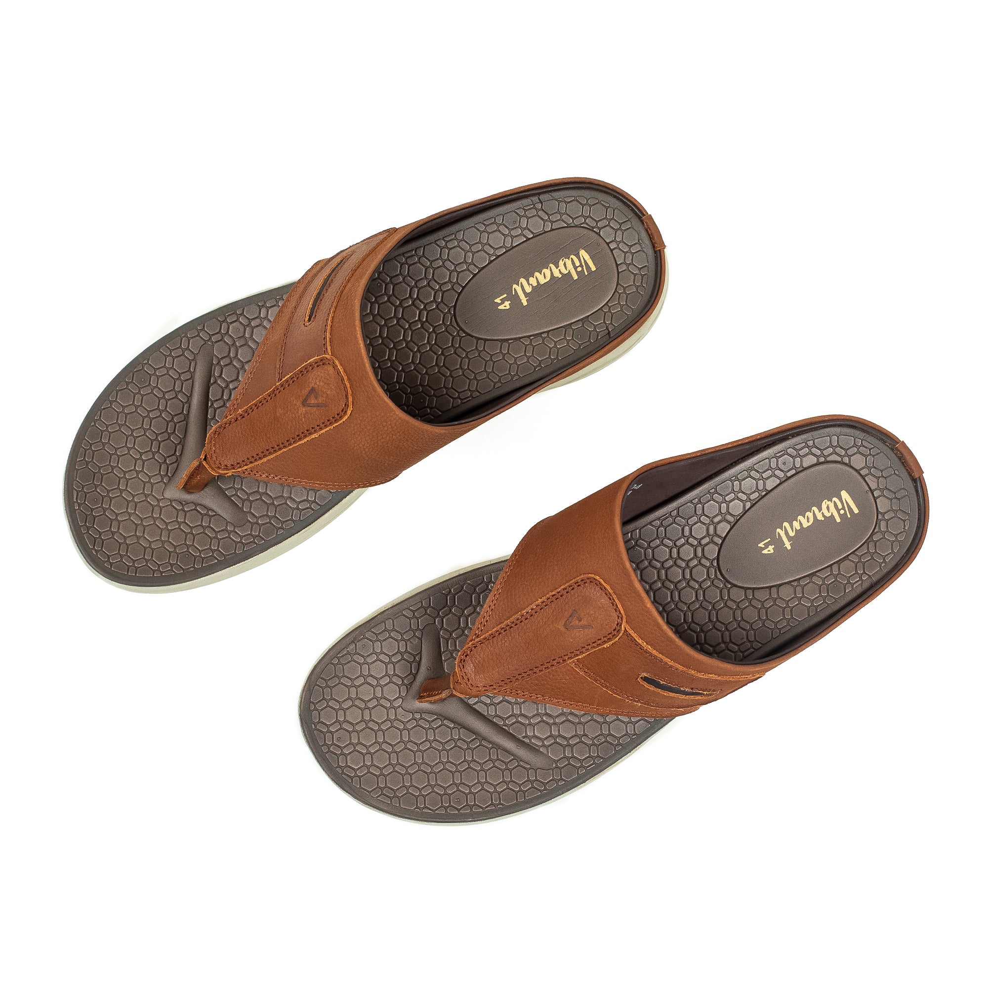 Men's Brown Nubuck Leather Toe-Post Sandals | Vibrant® Summer Sandals with Phylon Outsole and Cushioned Insole