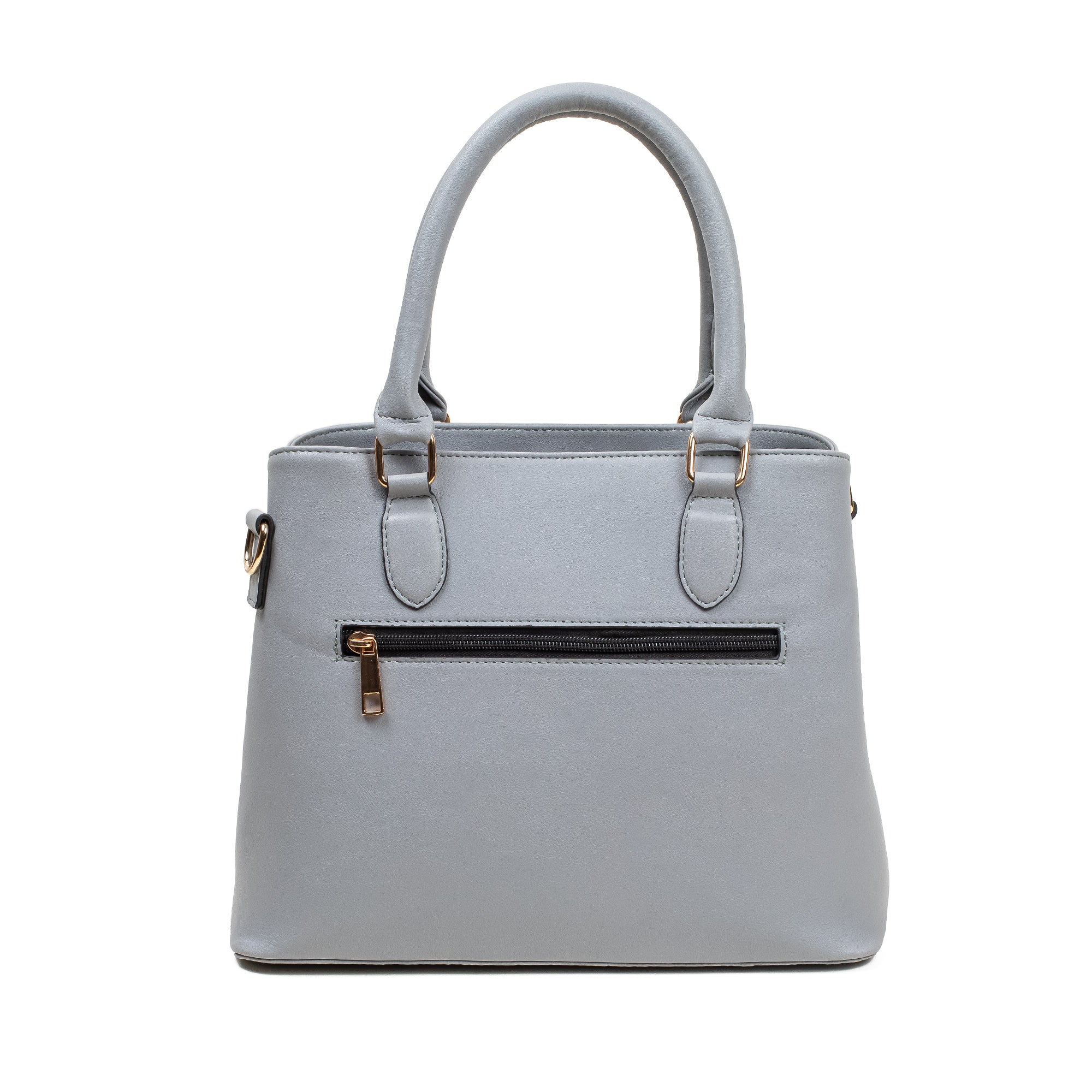 Elegant Ladies PU Leather Handbag in Gray | Vibrant® Multi-Compartment Tote with Flap Pocket