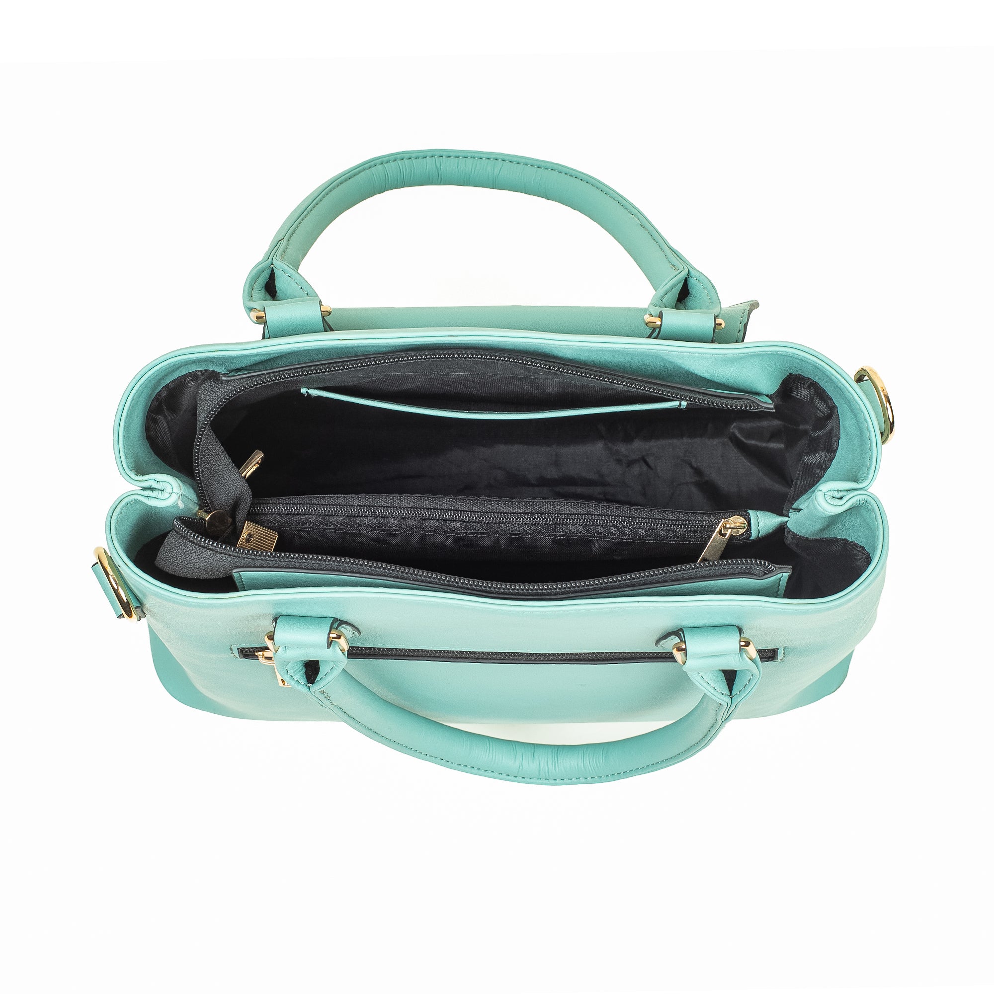 Elegant Ladies PU Leather Handbag in Mint Green | Vibrant® Multi-Compartment Tote with Flap Pocket