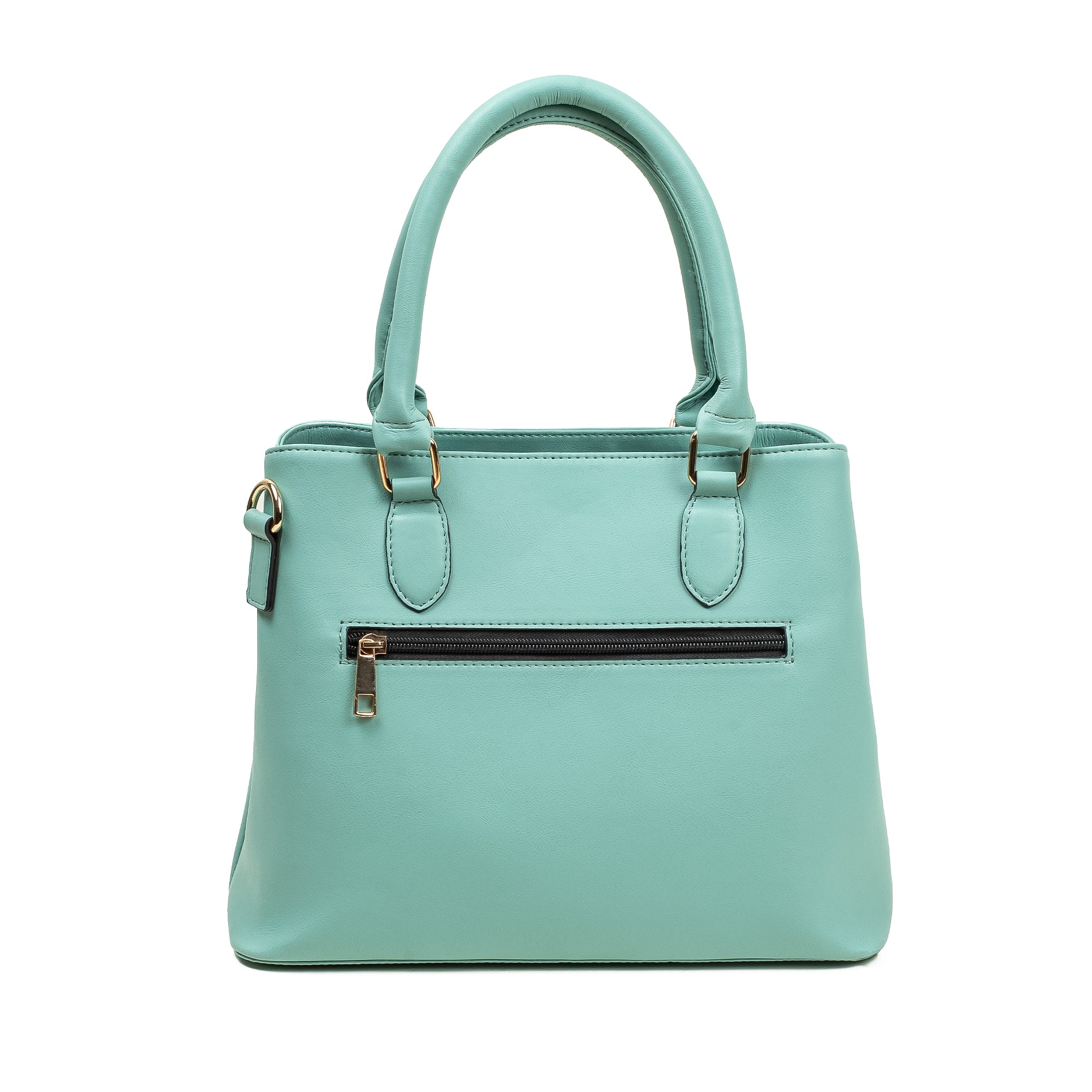 Elegant Ladies PU Leather Handbag in Mint Green | Vibrant® Multi-Compartment Tote with Flap Pocket