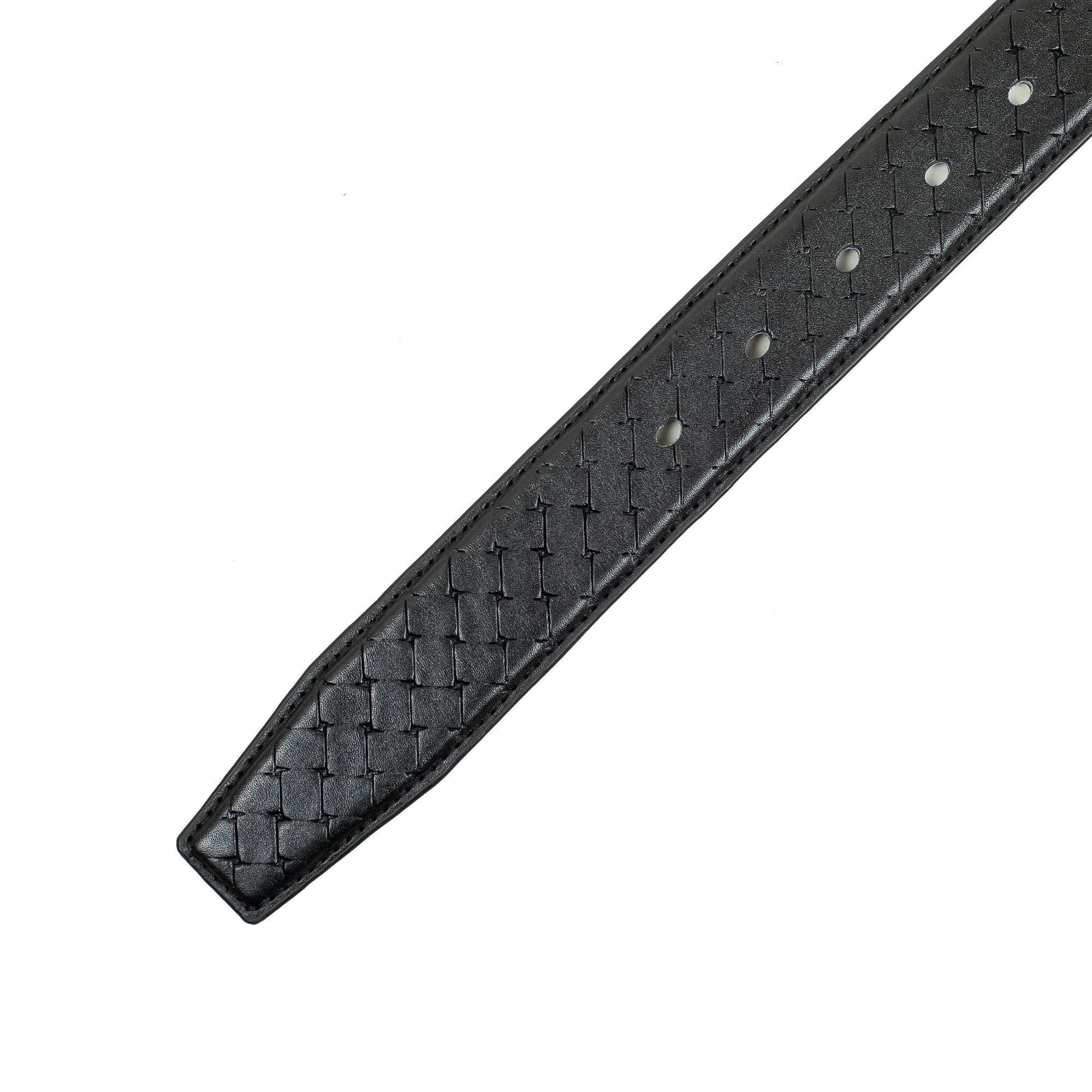 Men's Black Genuine Leather Belt with Elegant Stitch Design and Durable Metal Buckle