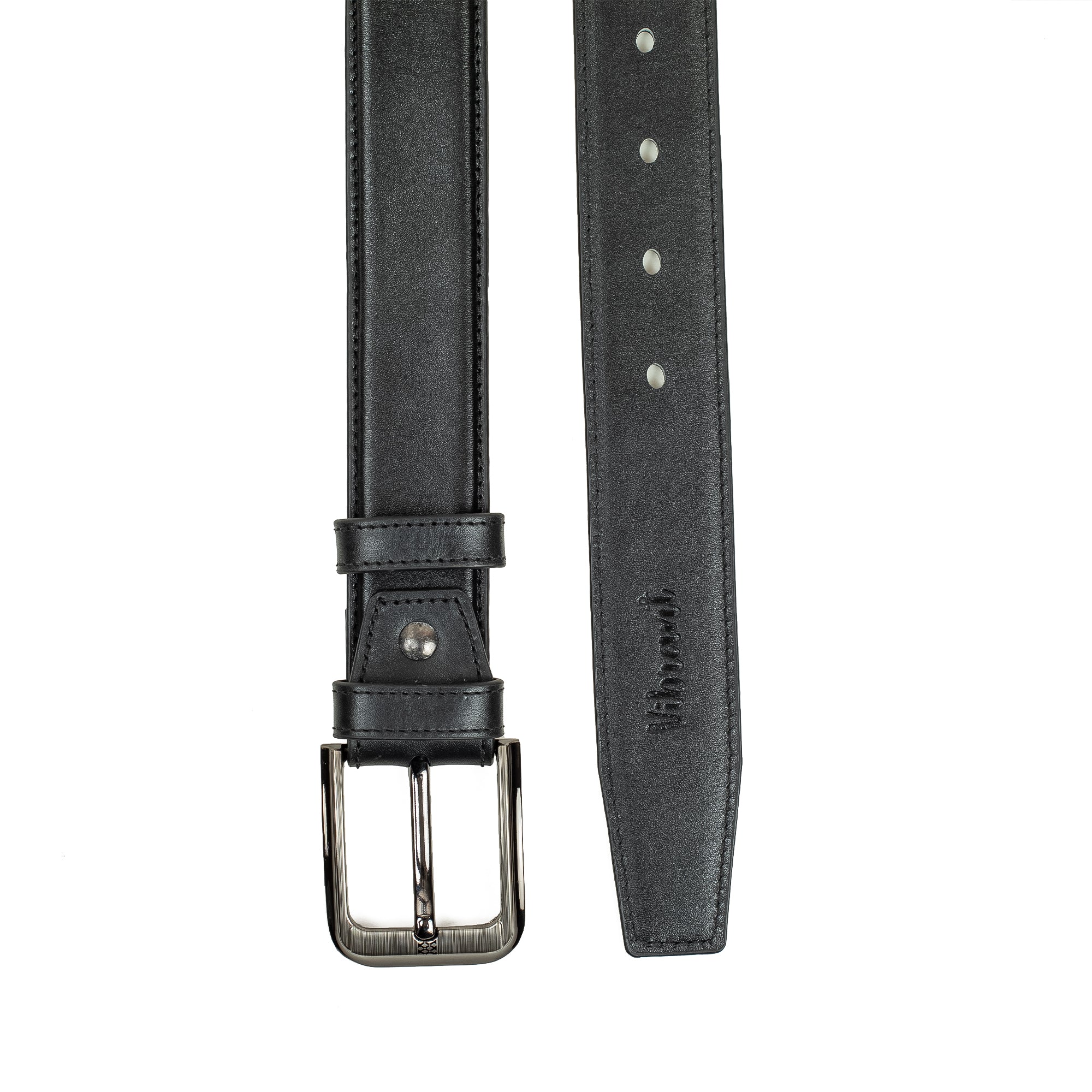 Men's Black Genuine Leather Belt with Sleek Design and Durable Metal Buckle