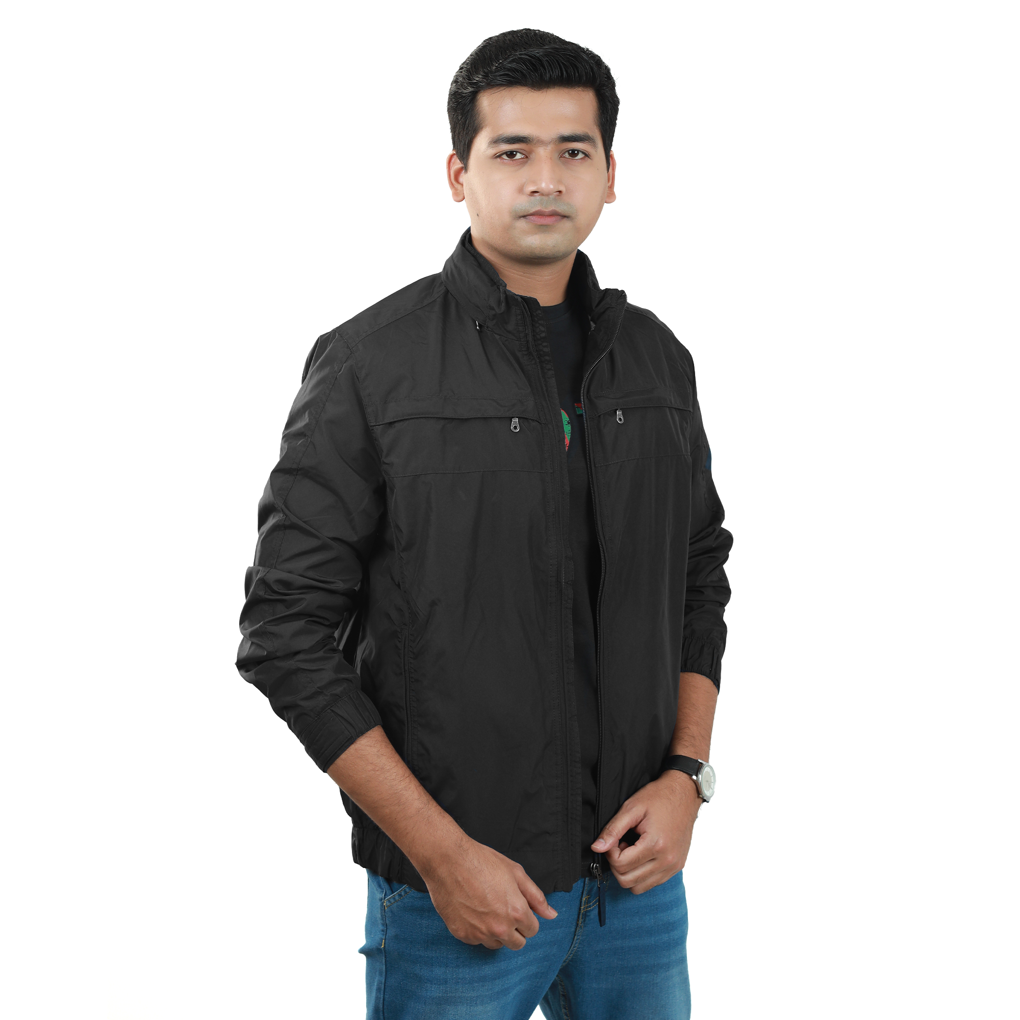 MEN JACKET WITH ADJUSTABLE HOOD - Vibrantbd.com