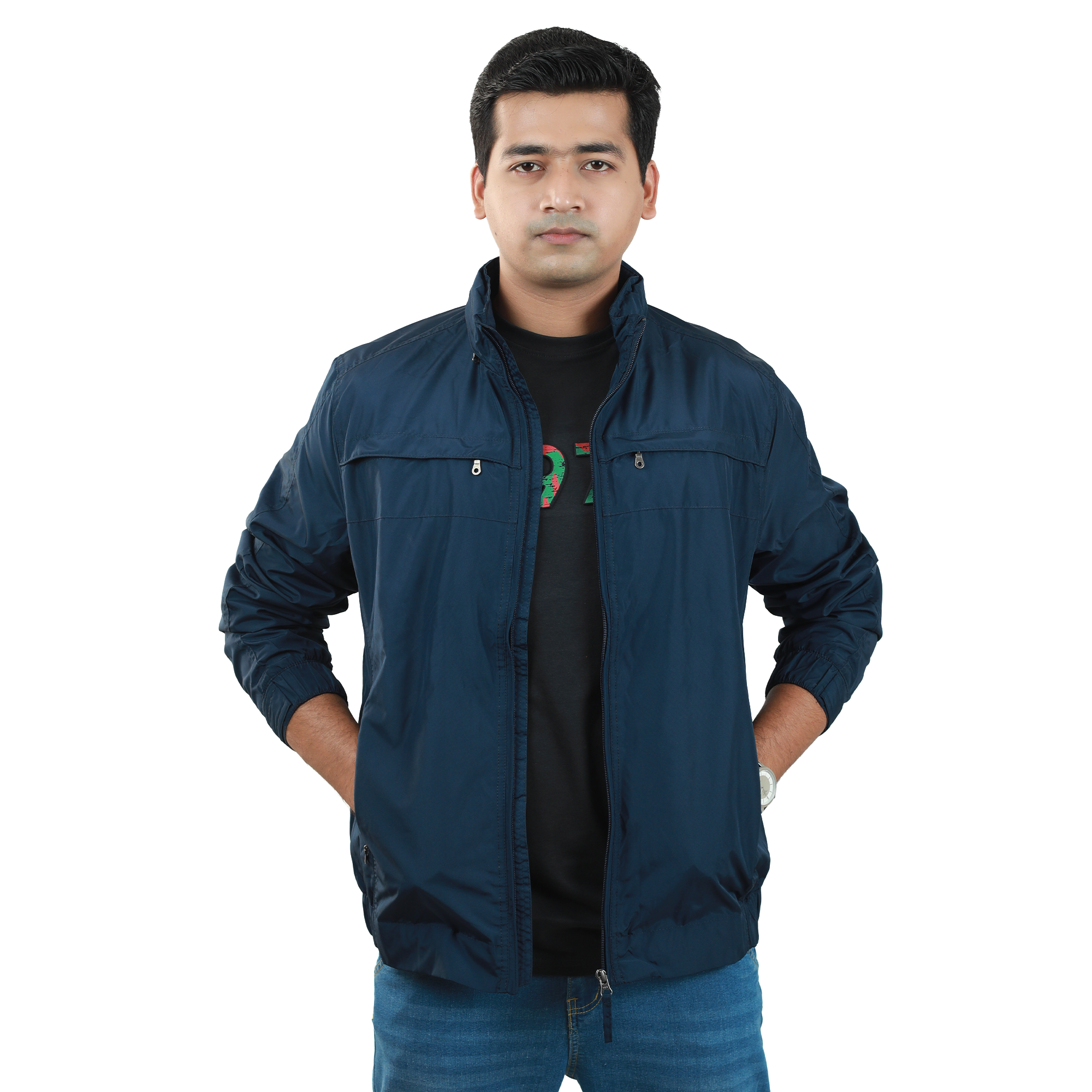 MEN JACKET WITH ADJUSTABLE HOOD - Vibrantbd.com